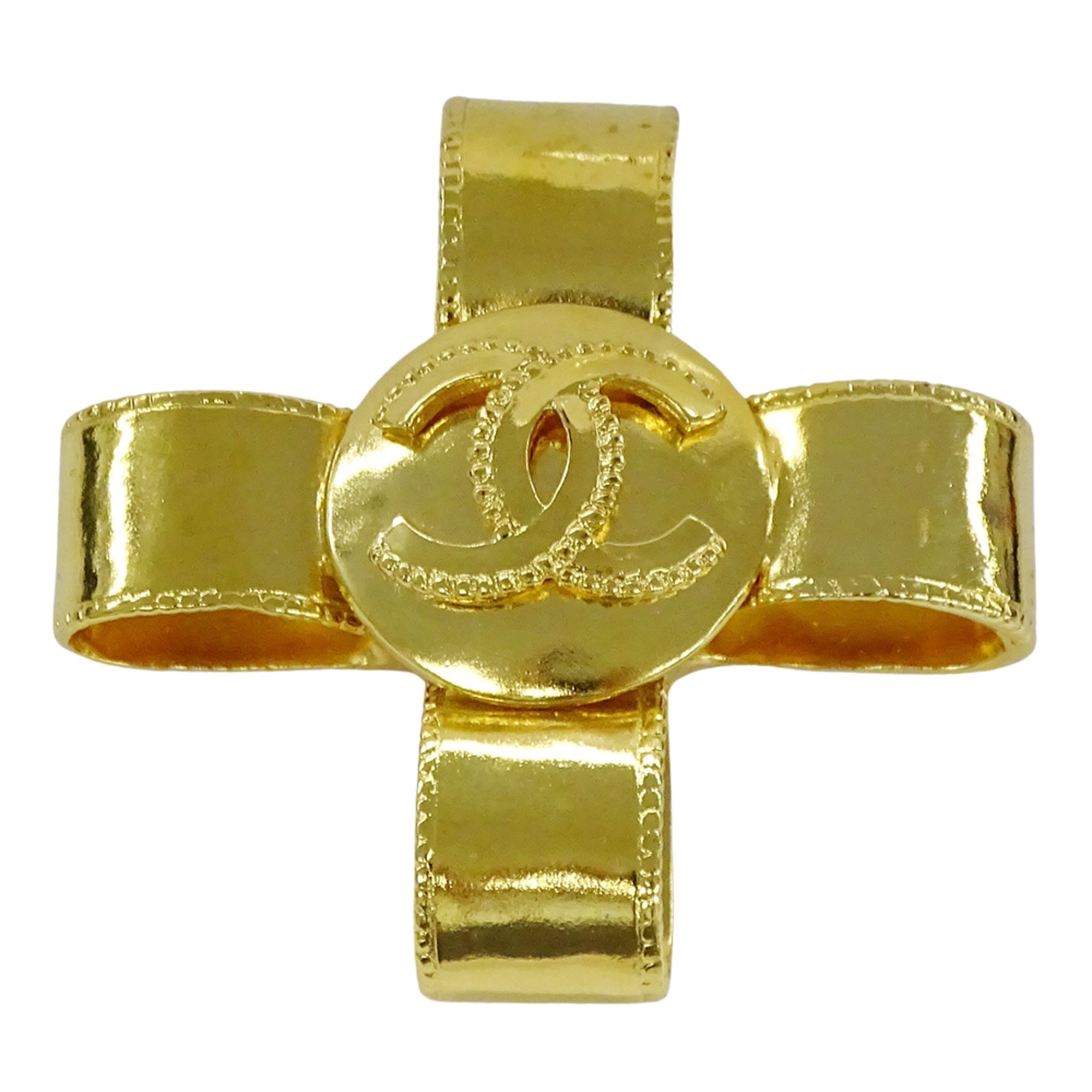 CC Logo Cross Brooch Metal