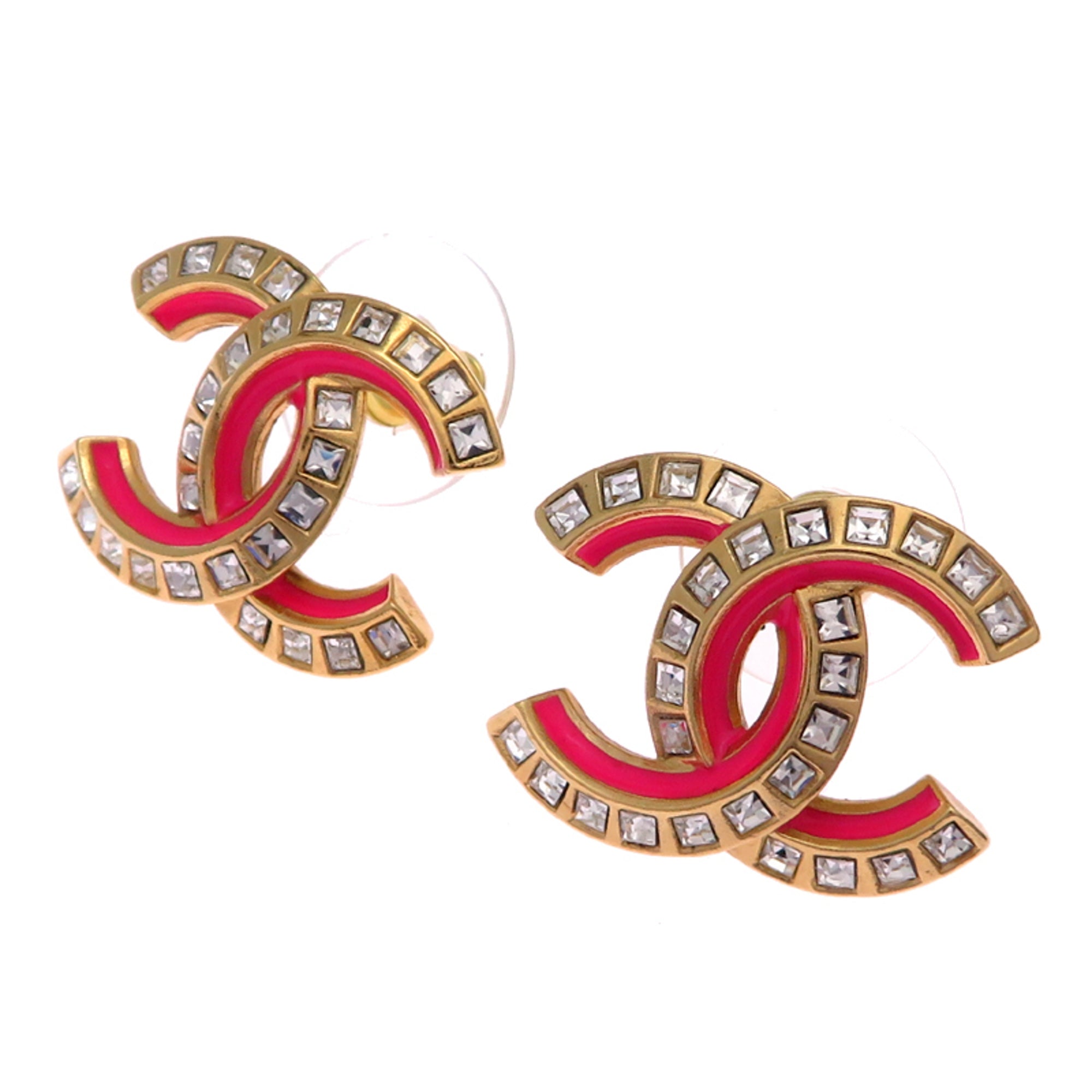 CC Logo Earrings Metal Gold-Tone Metal