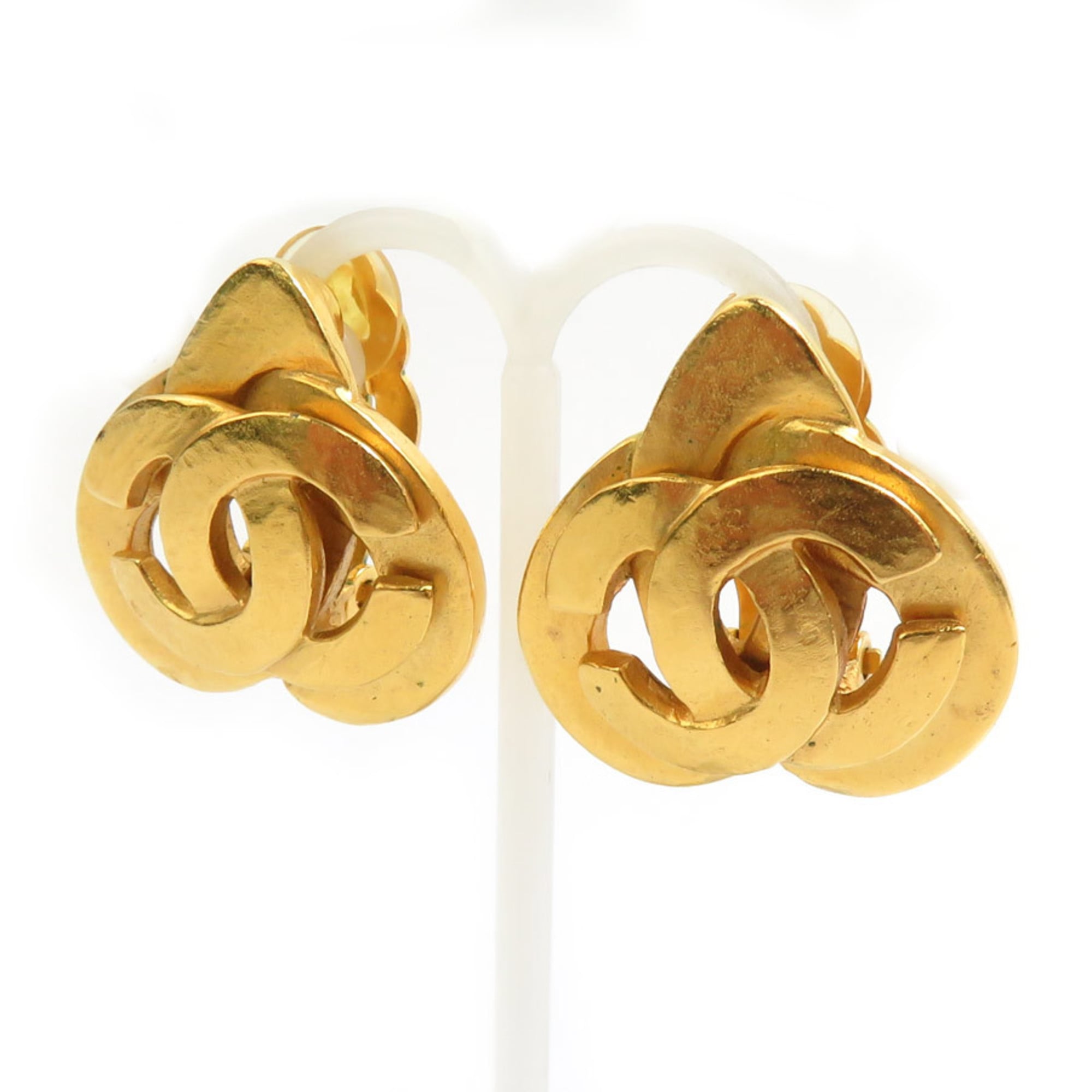 CC Logo Clip-On Earrings Gold-Tone Metal Gold-Tone Metal
