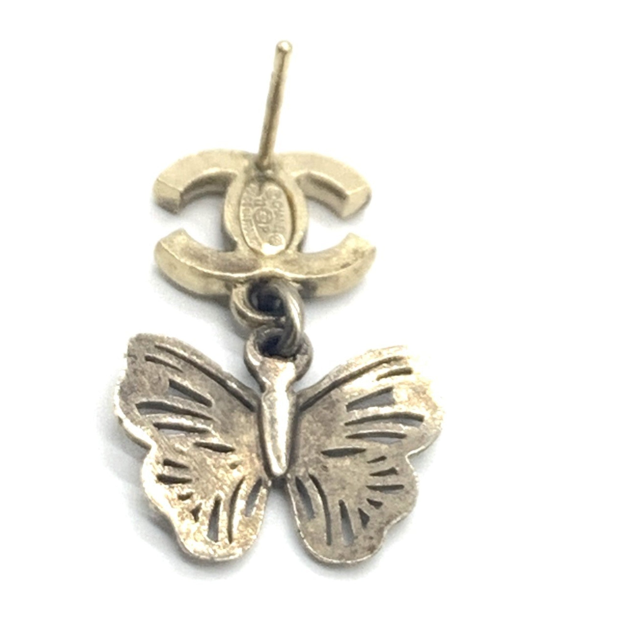 CC Logo Butterfly Earrings Metal
