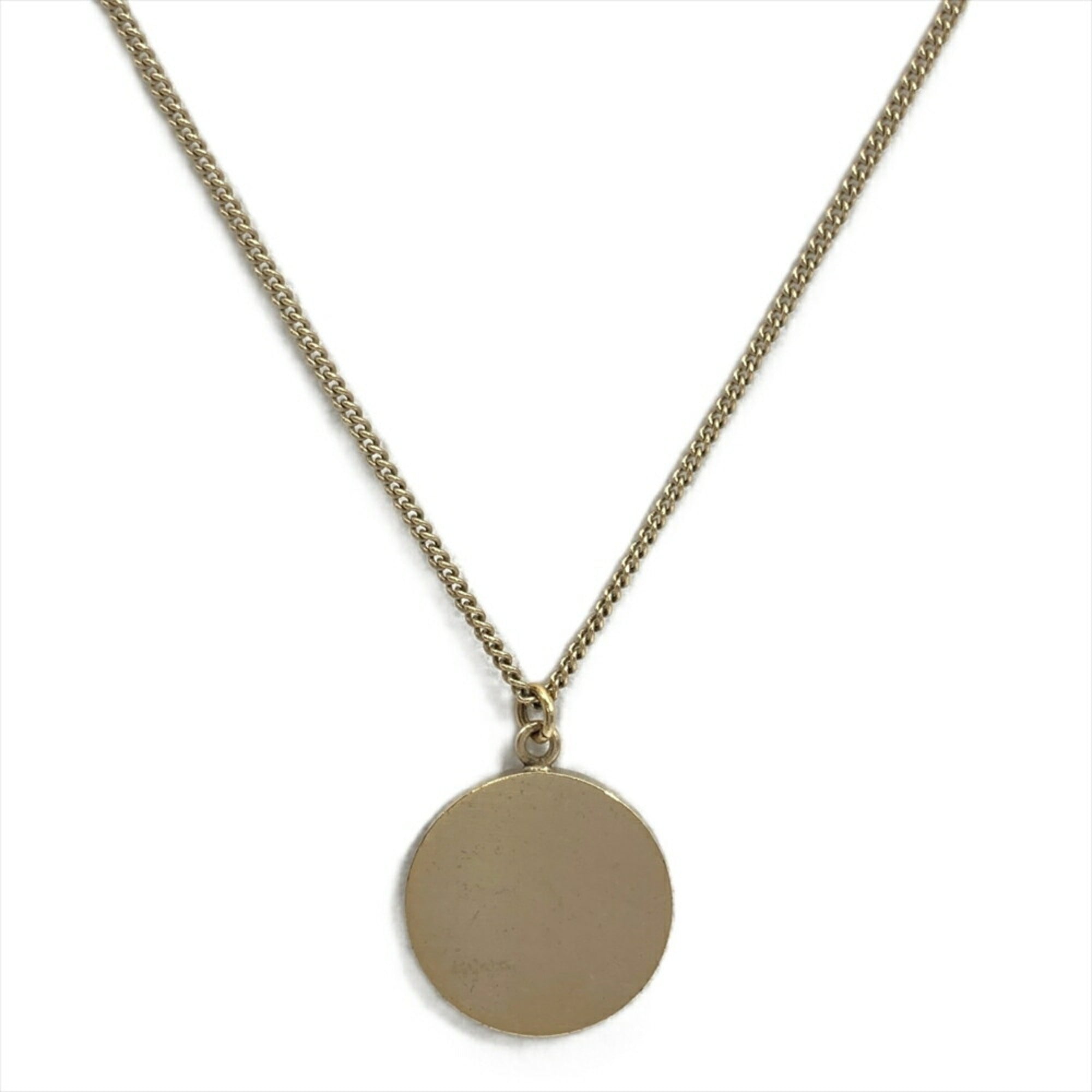 CC Logo Pendant Necklace Gold-Tone Metal