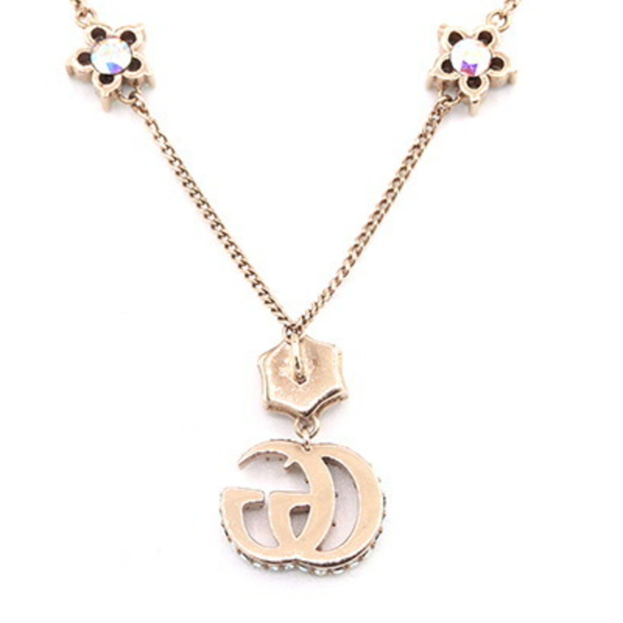 Double G Pendant Necklace Gold Metal