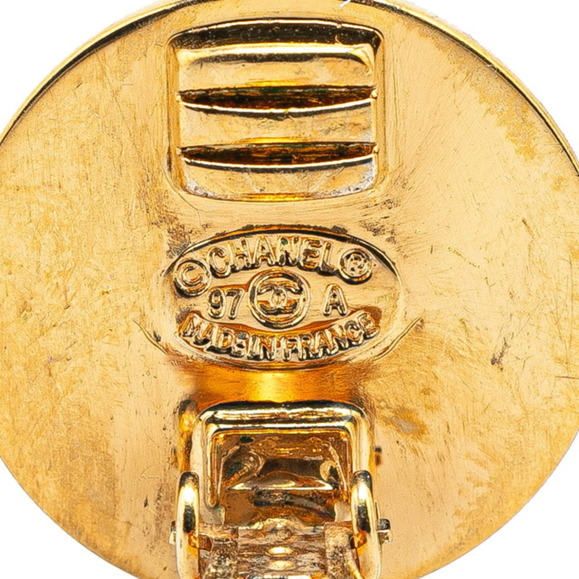 CC Logo Turnlock Clip-On Earrings Gold-Tone Metal Gold-Tone Metal