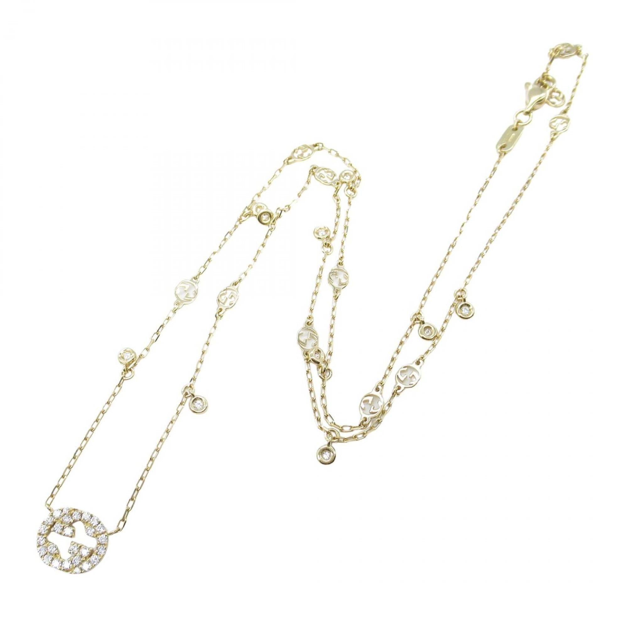 Interlocking Pendant Necklace 18K Yellow Gold with Diamonds