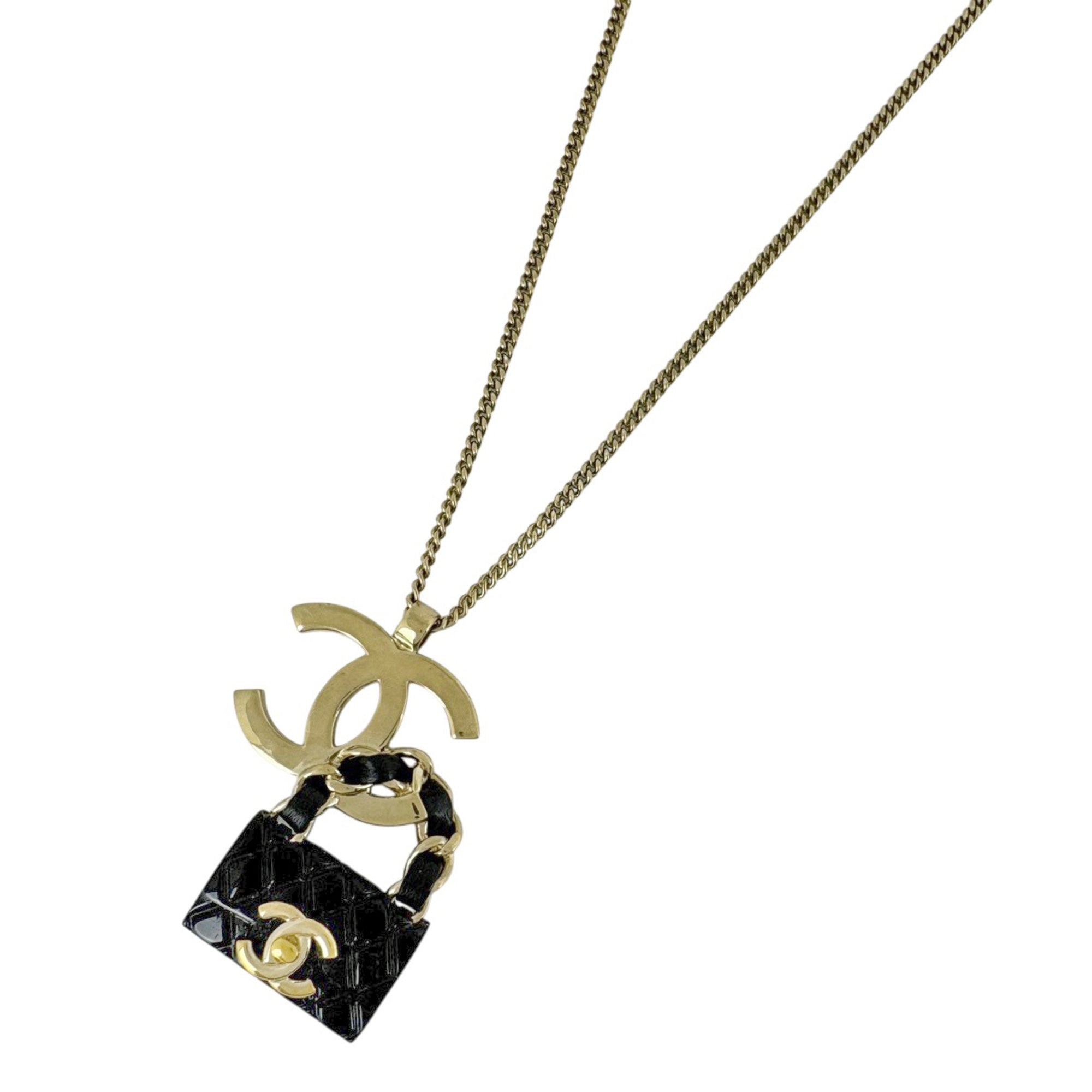 CC Logo Chain Pendant Necklace Metal