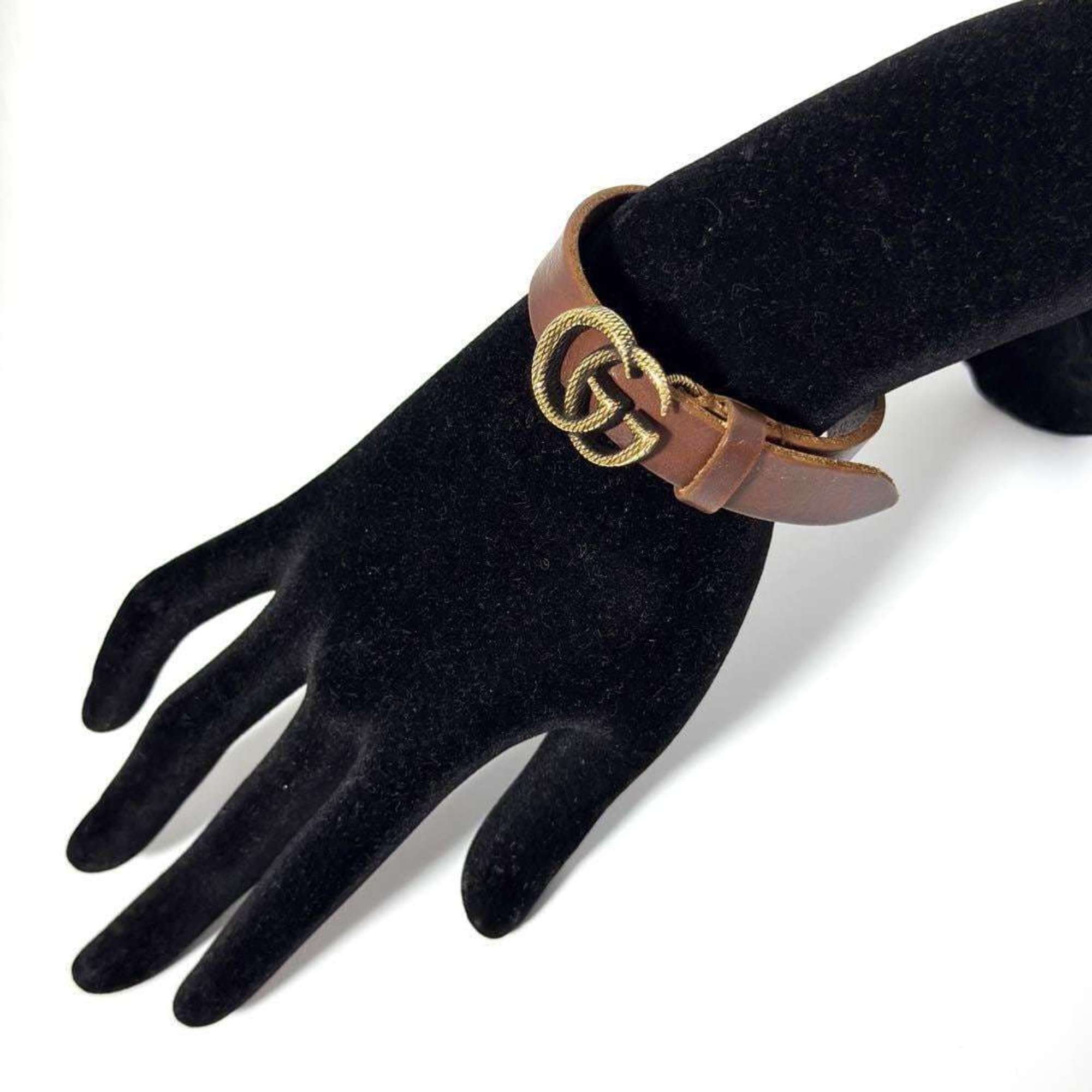 Double G Bracelet Leather and Metal