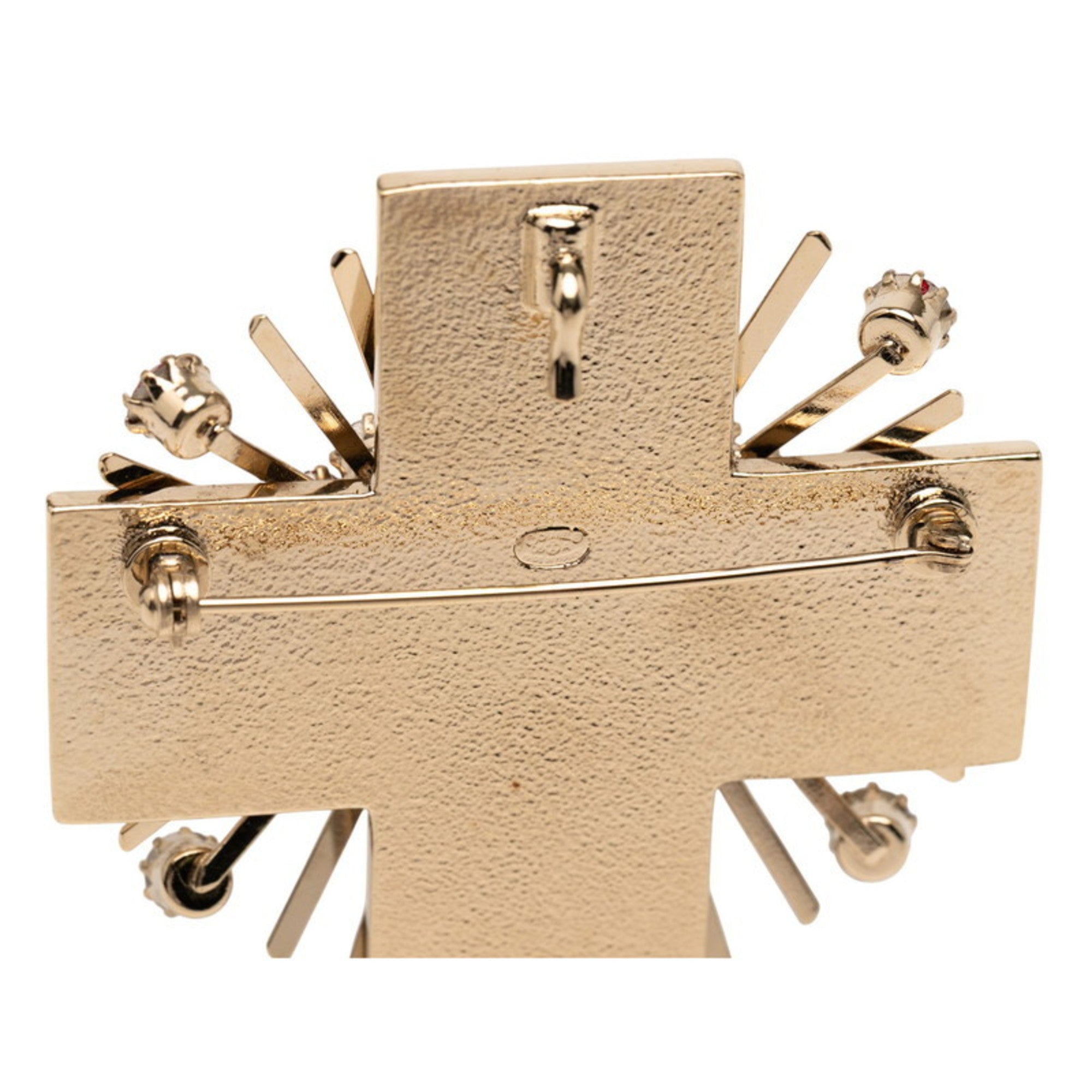 CC Logo Cross Brooch Metal