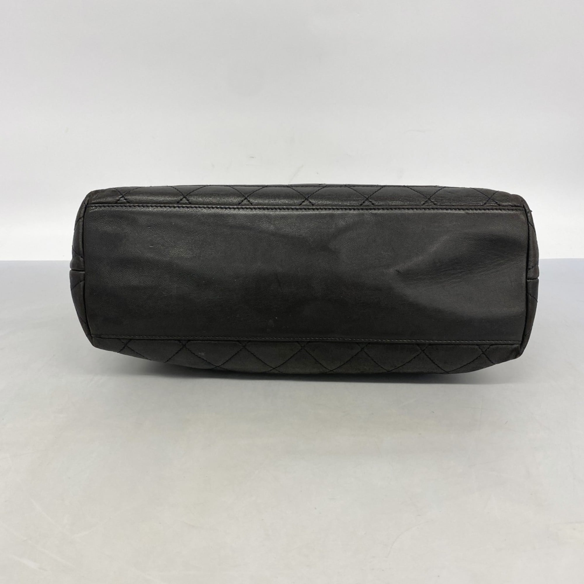Vintage Front Pocket Shoulder Bag Quilted Lambskin Large