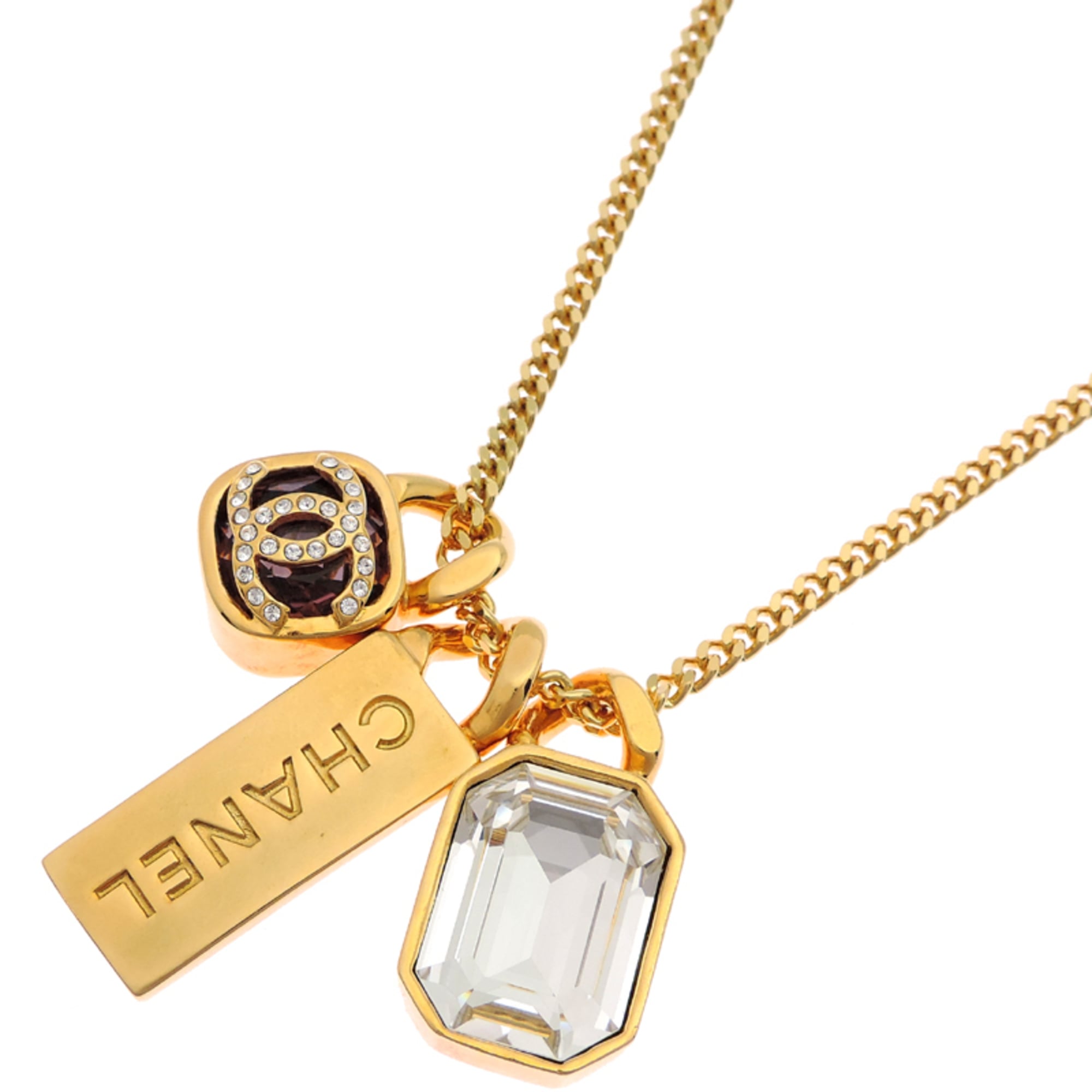 CC Logo Pendant Necklace Metal