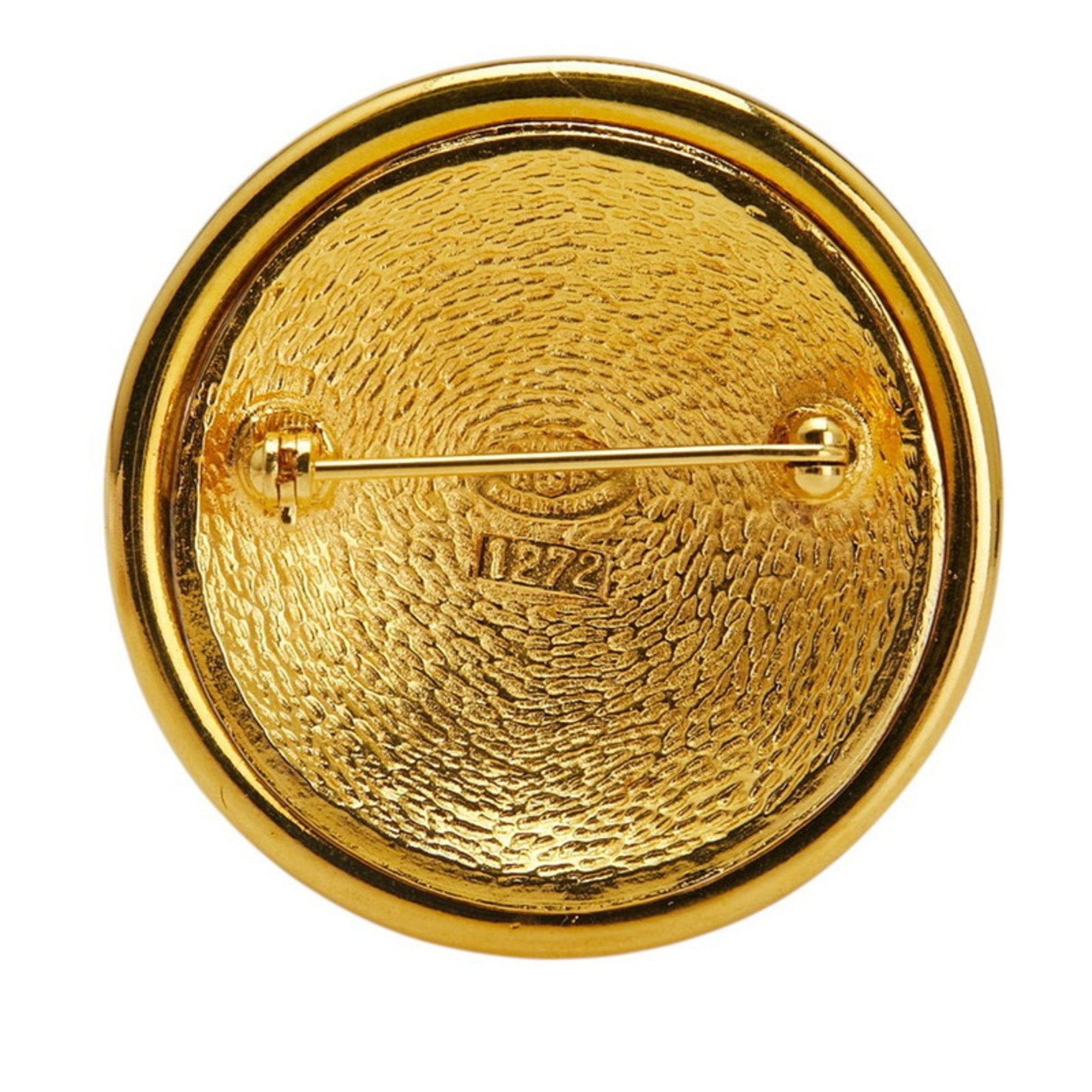 CC Logo Round Brooch Metal