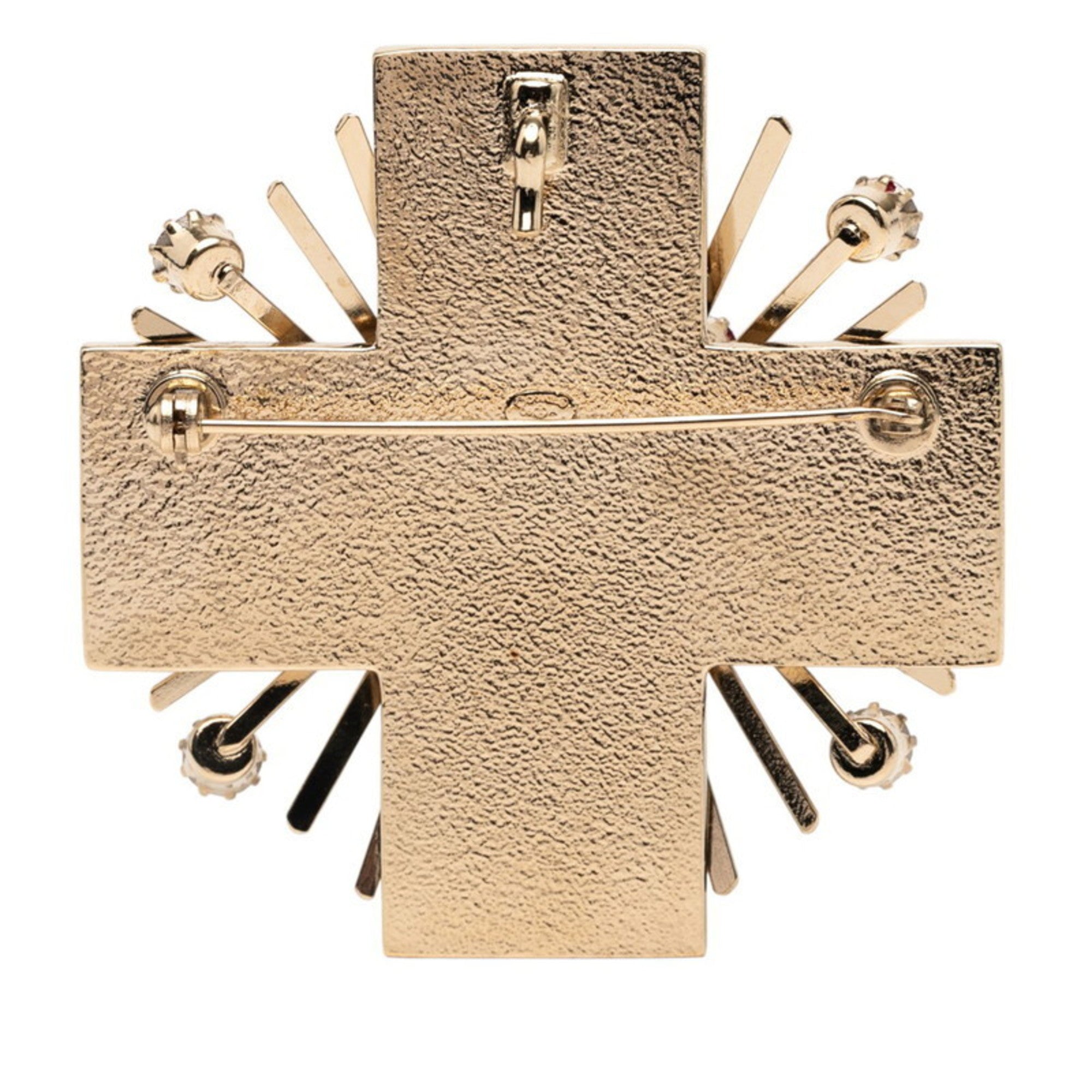 CC Logo Cross Brooch Metal
