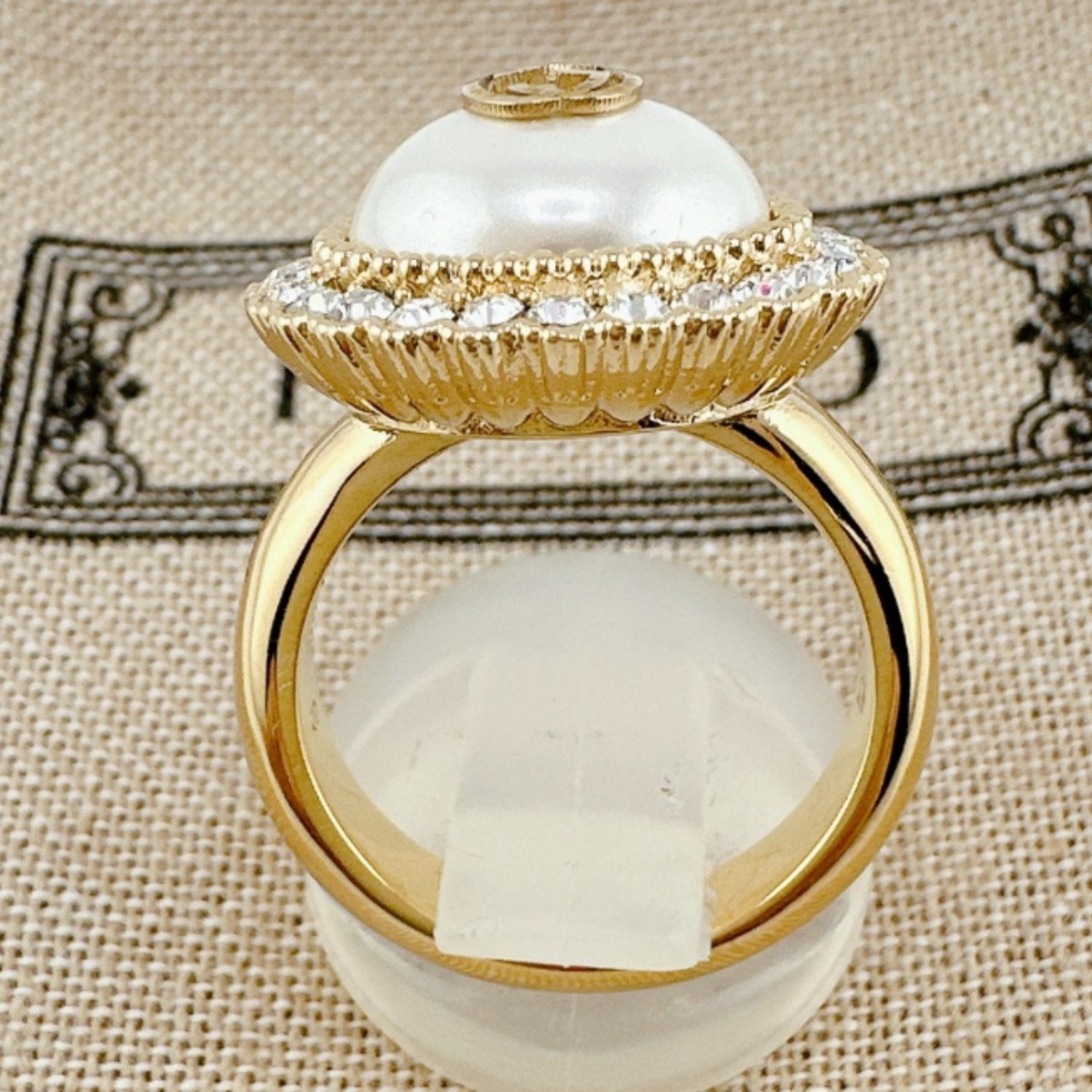 Chain Effect GG S Flower Ring Metal Gold