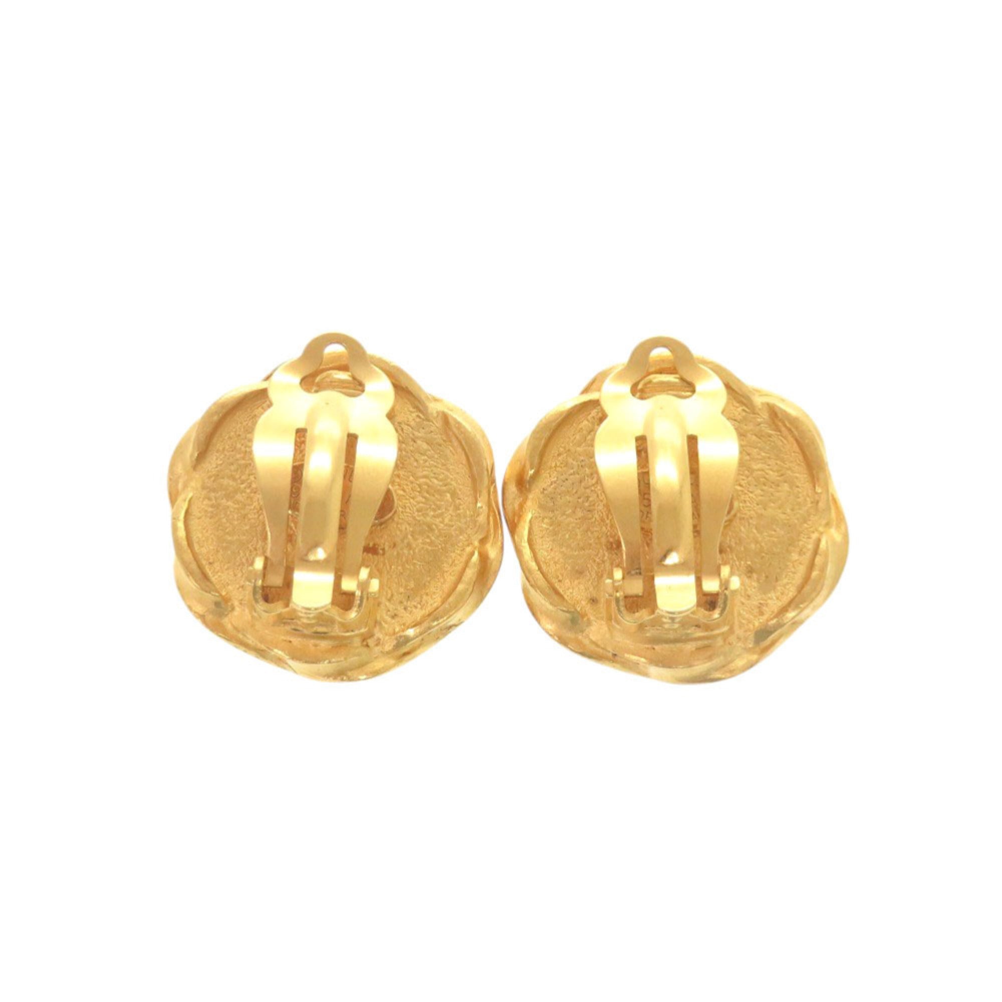 CC Logo Clip-On Earrings Gold-Tone Metal Gold-Tone Metal