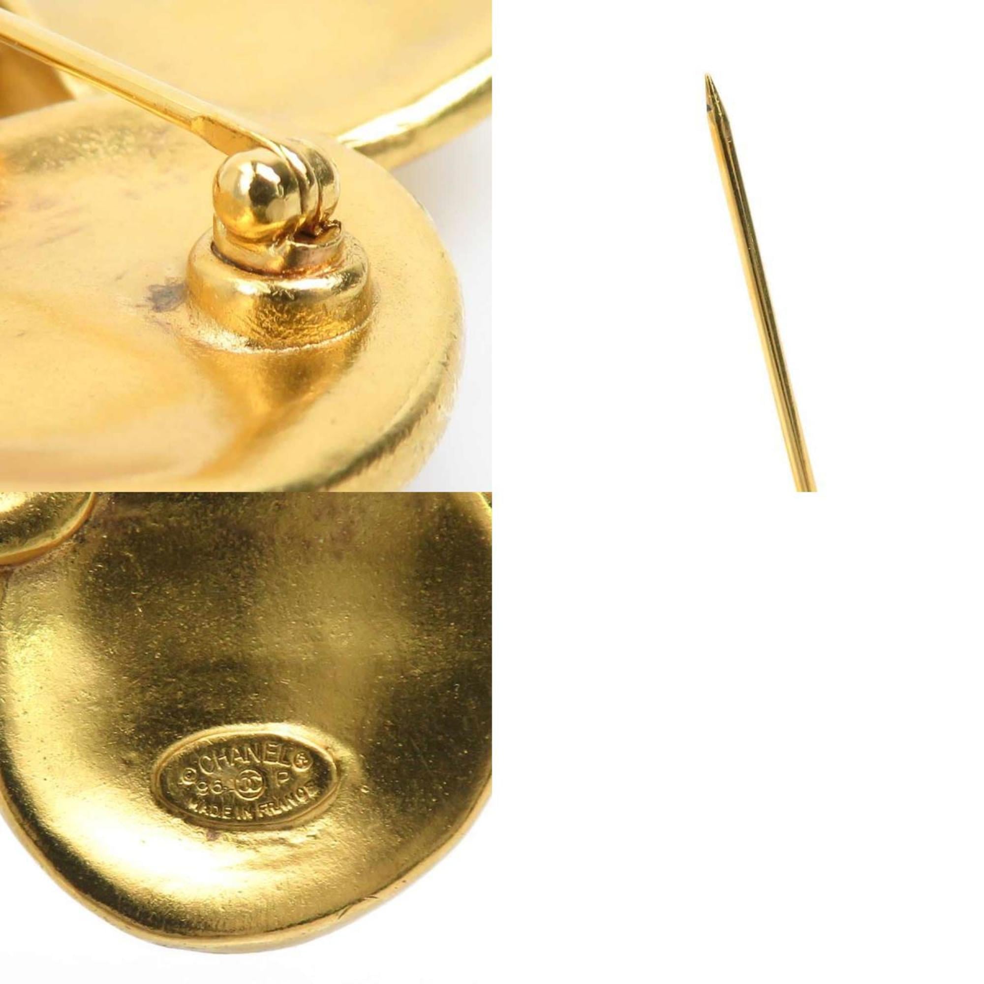 CC Logo Brooch Gold-Tone Metal