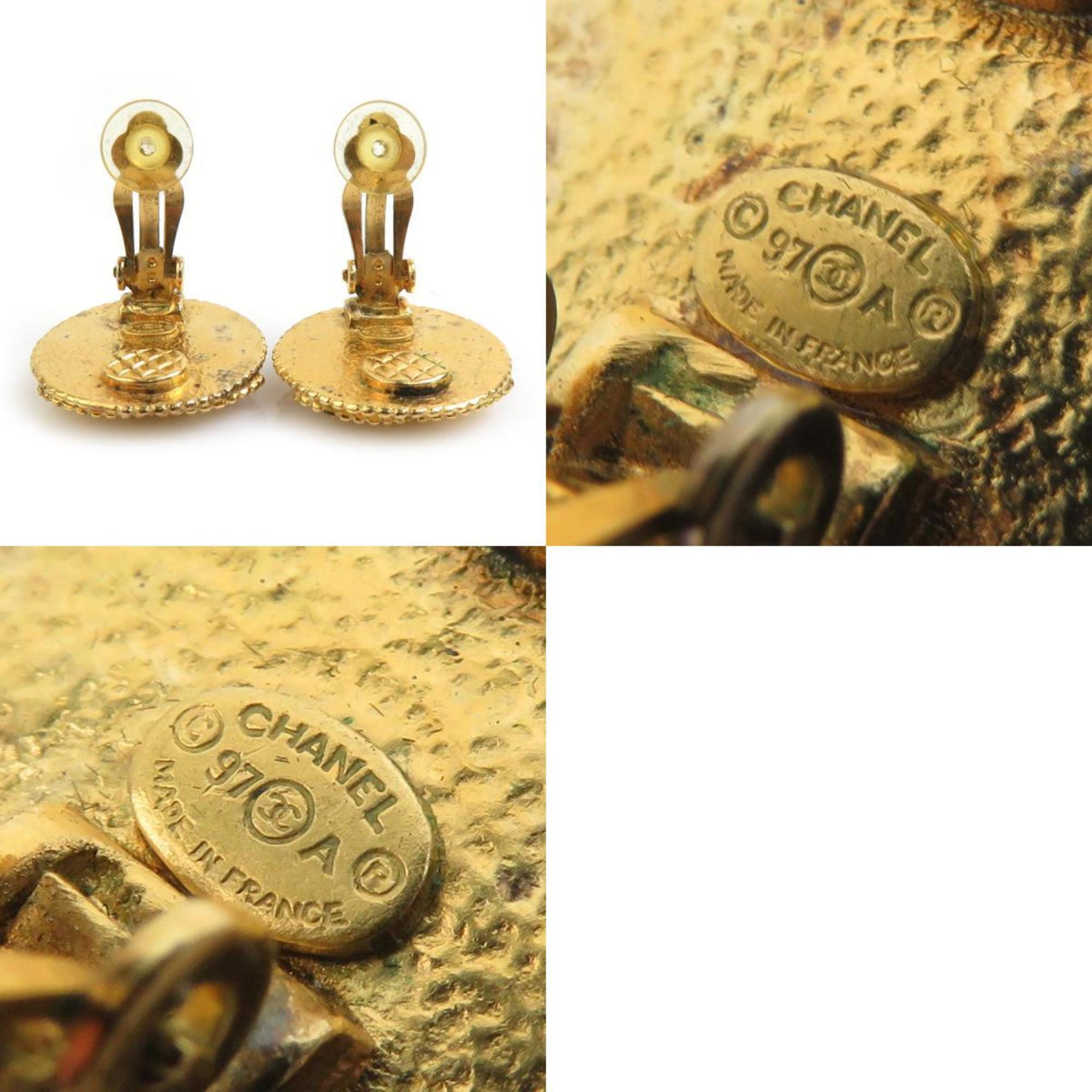 CC Logo Clip-On Earrings Gold-Tone Metal Gold-Tone Metal