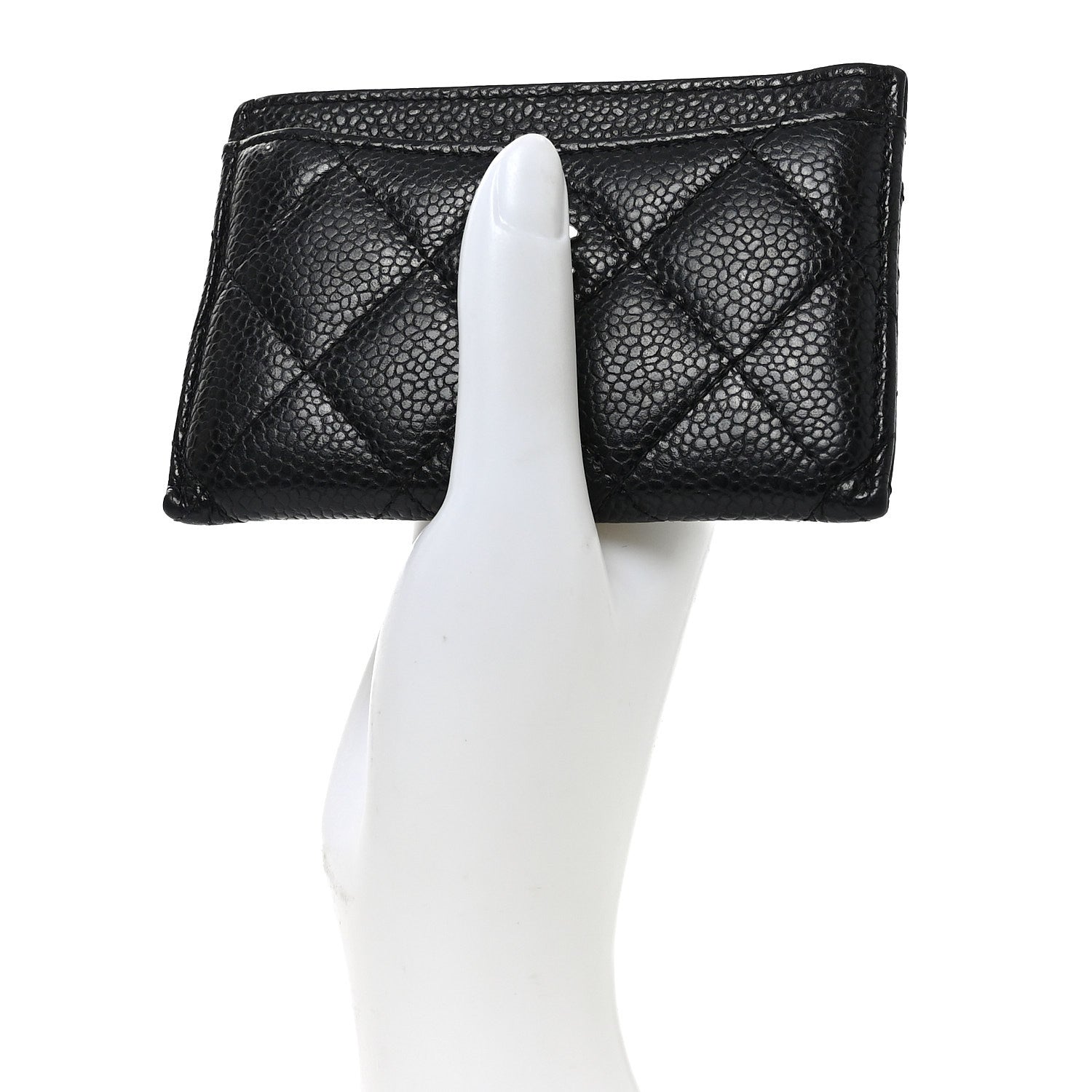 Caviar Quilted Card Holder Black