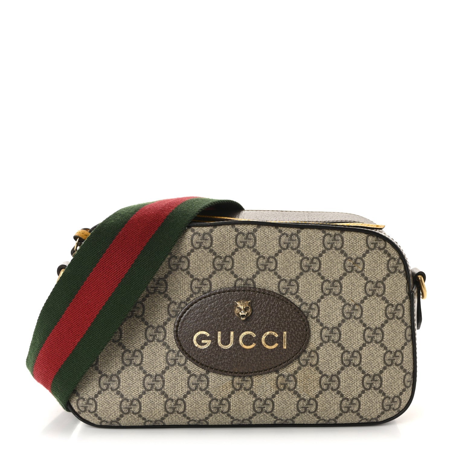 GG Supreme Monogram Web Neo Vintage Shoulder Bag Beige New Acero Crop