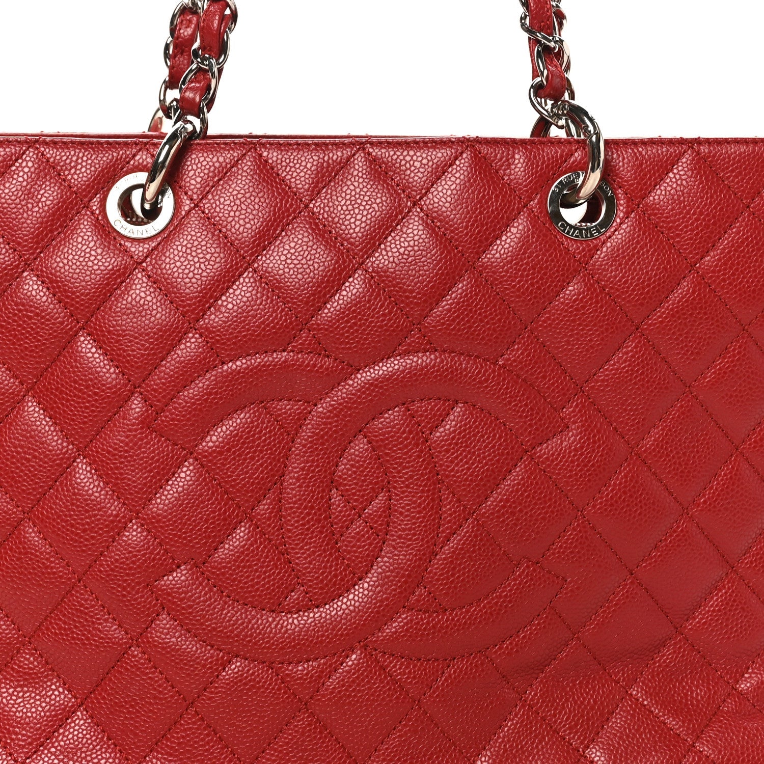 Caviar Quilted Grand Shopping Tote GST Red