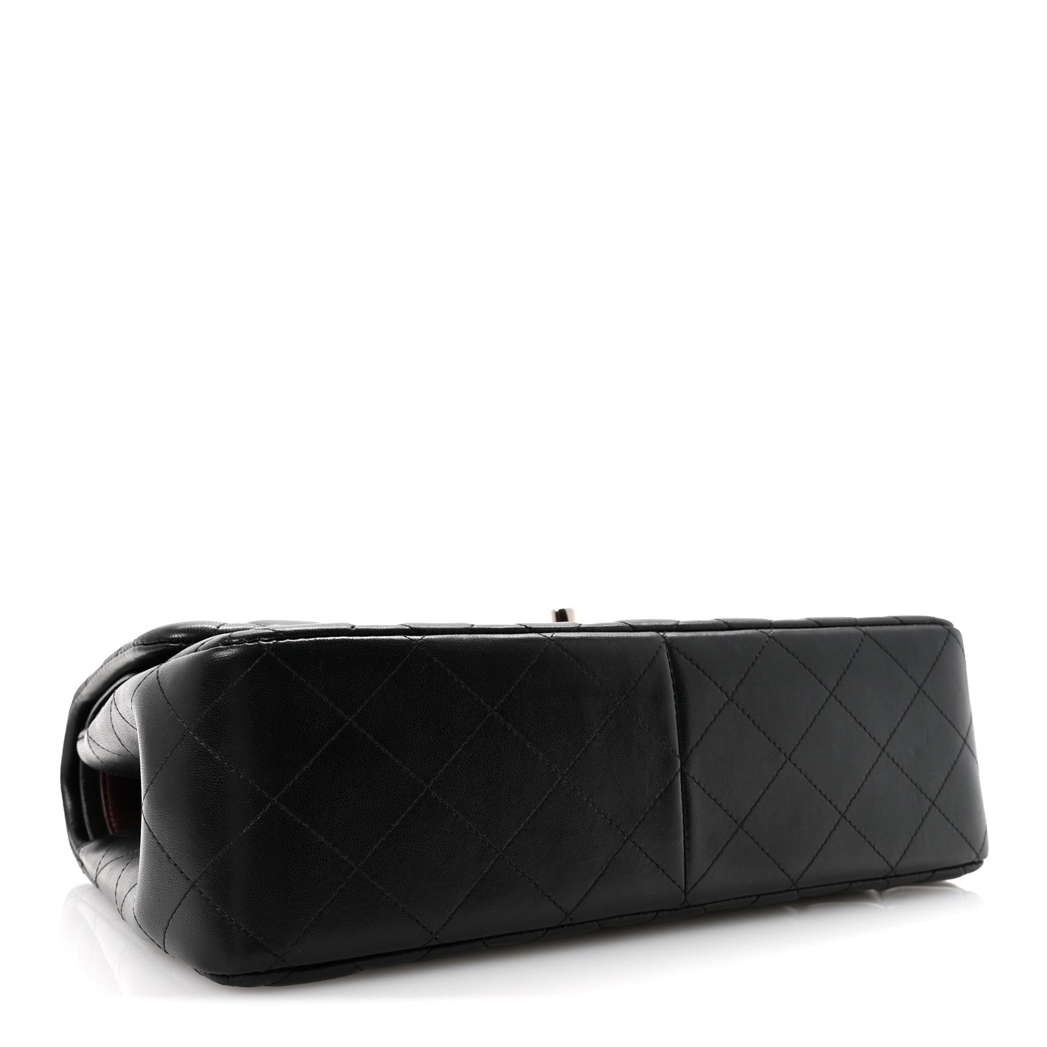 Lambskin Quilted Jumbo Double Flap Black