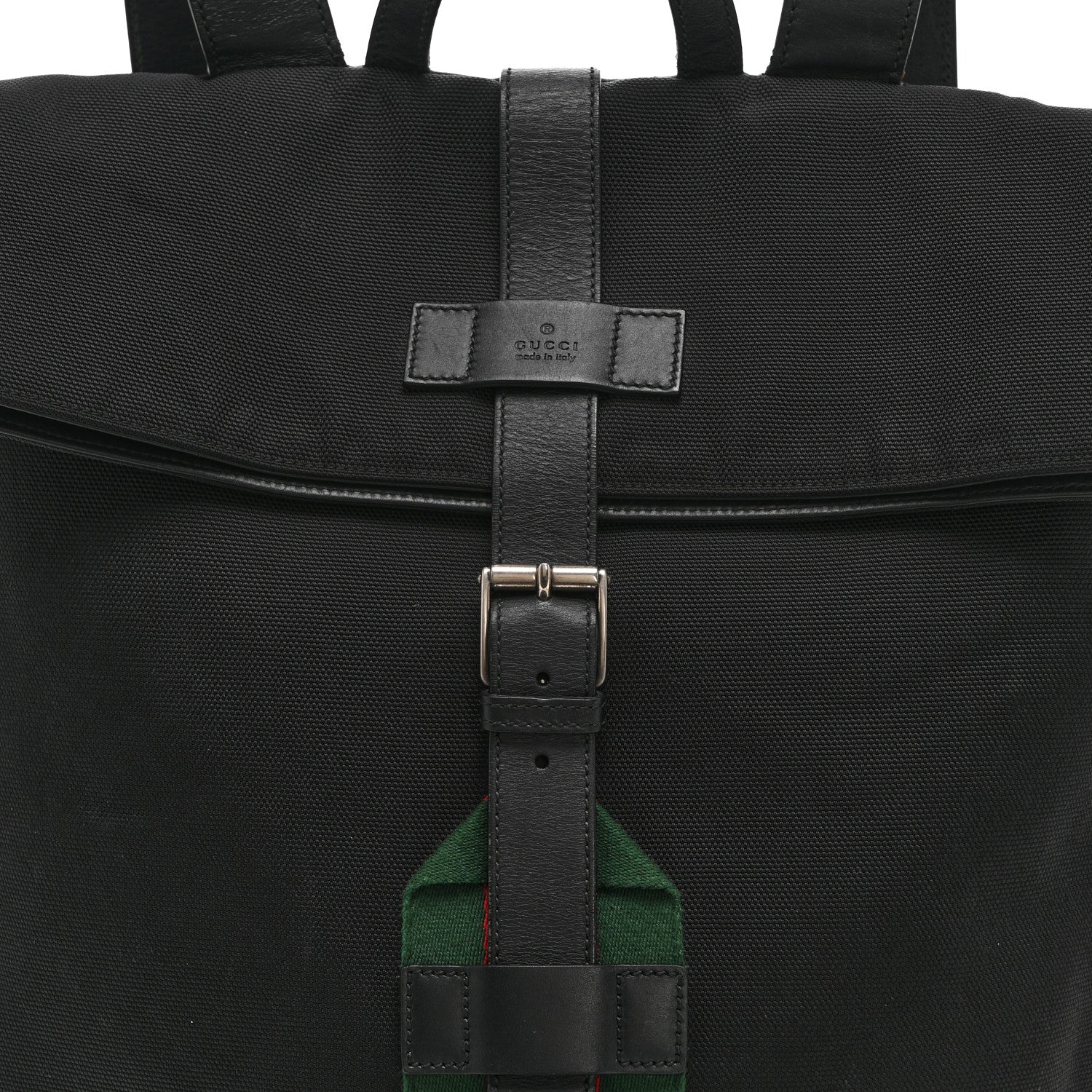 Techno Canvas Web Single Buckle Backpack Black