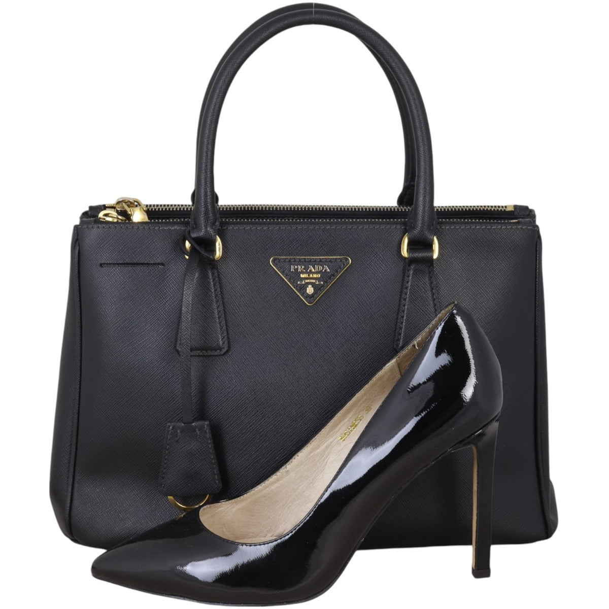 Prada Saffiano Lux Galleria Double Zip Tote Small