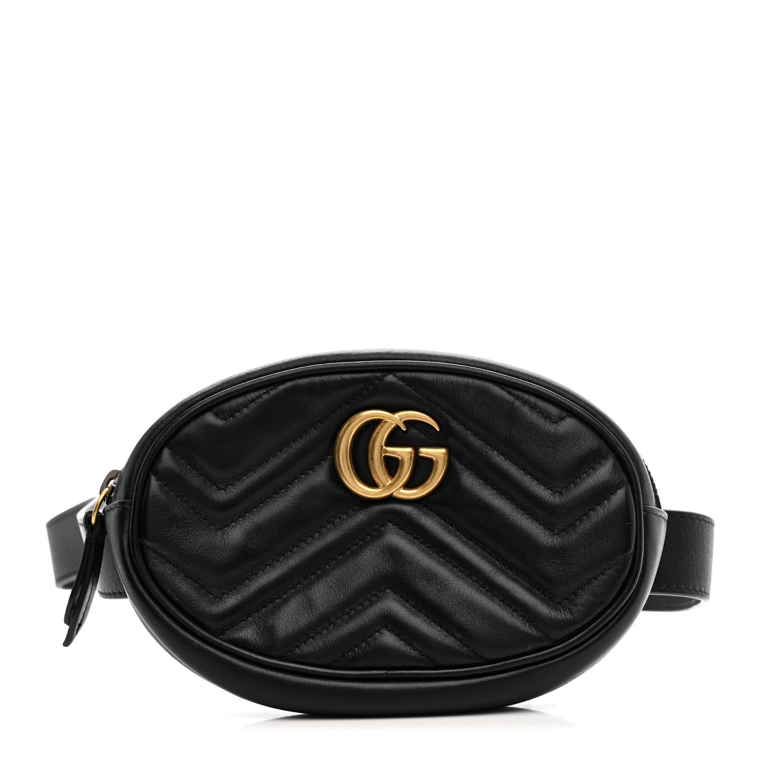 Calfskin Matelasse GG Marmont Belt Bag 85 34 Black