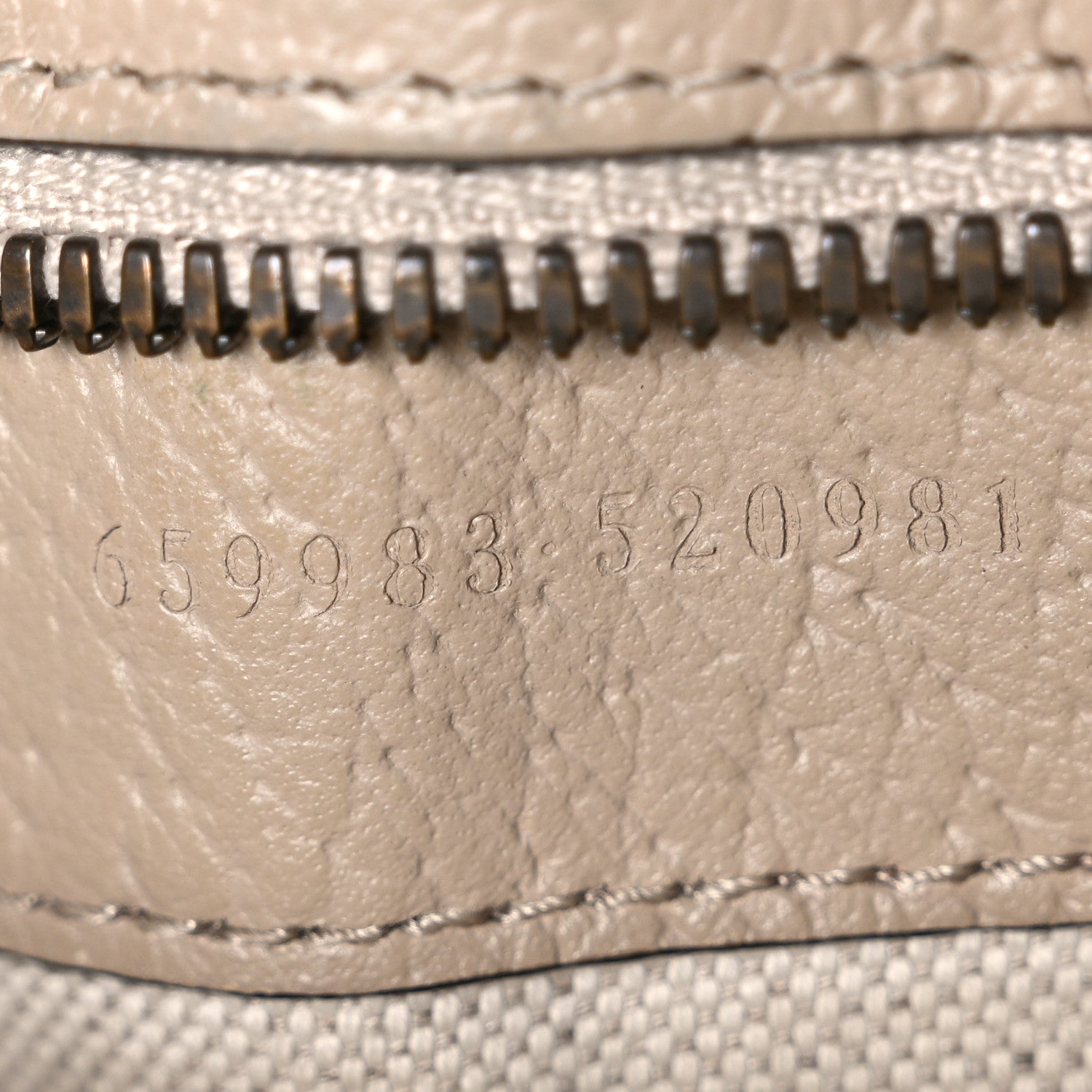 GG Supreme Monogram Textured Dollar Calfskin Small Retro Interlocking G Tote Bag Beige Mystic White Oatmeal