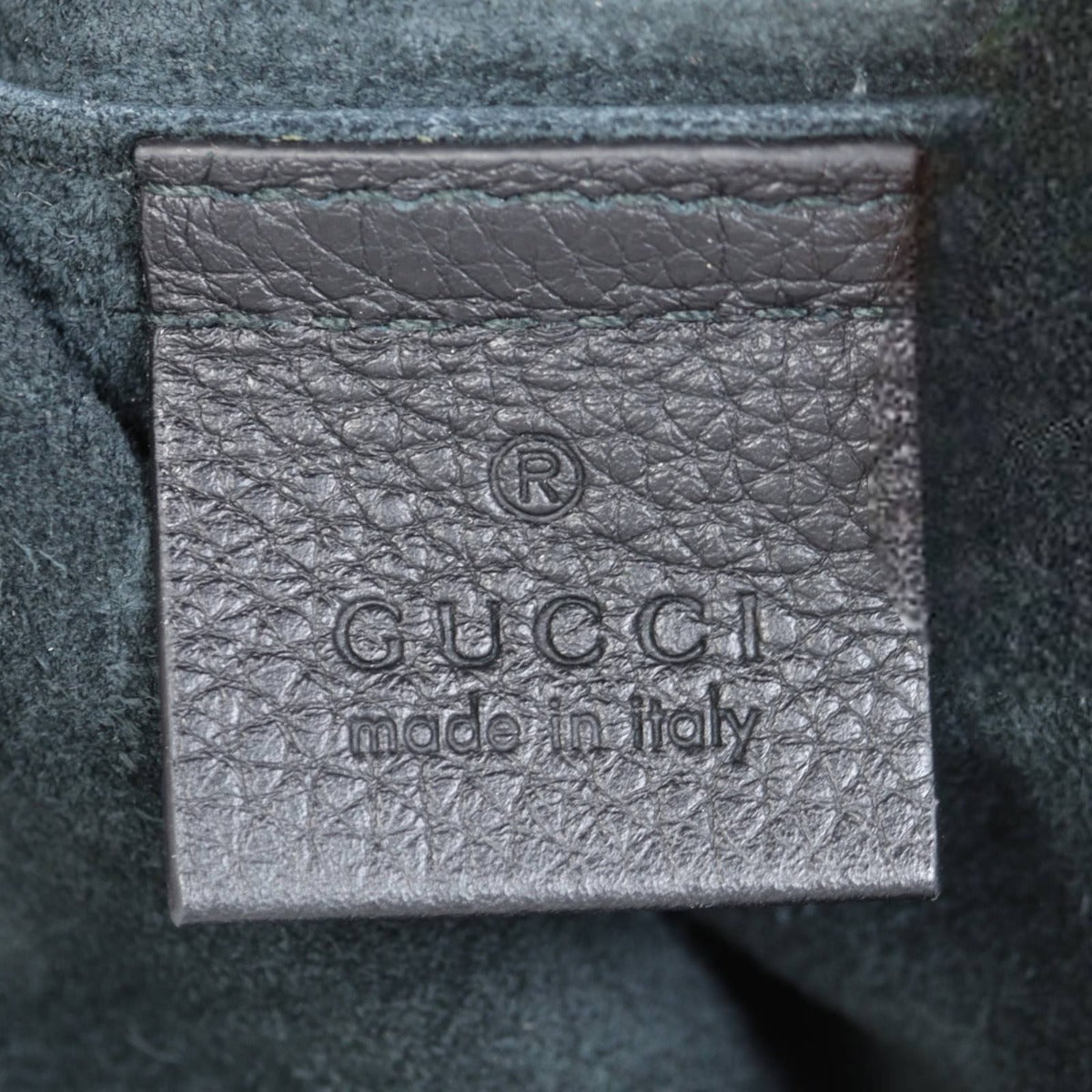 Gucci Logo Print Leather Pouch