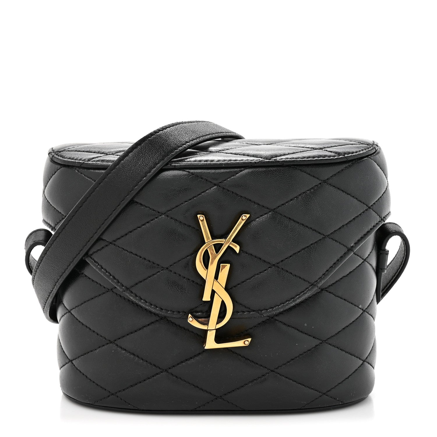 Lambskin Matelasse Monogram June Box Bag Black