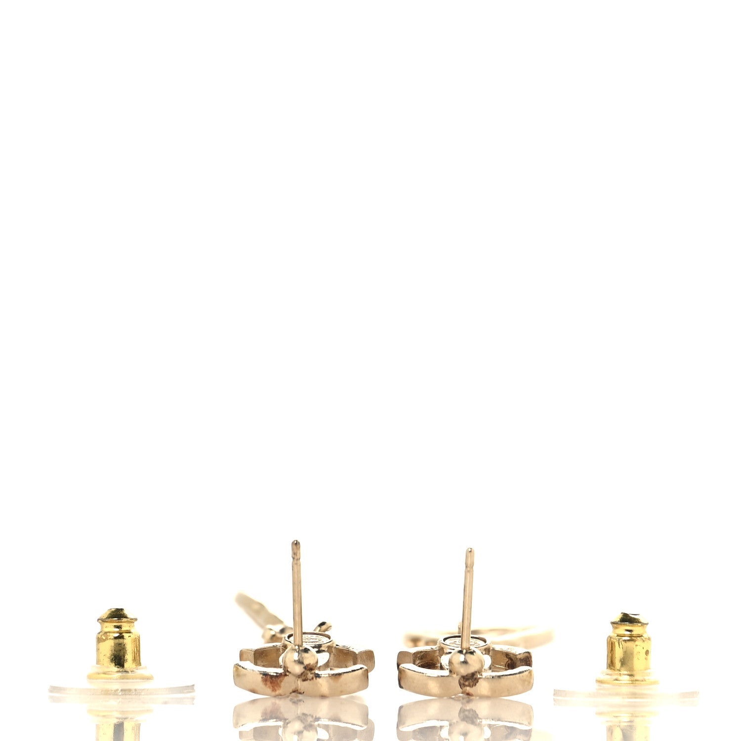 Pearl Crystal CC Drop Earrings Gold
