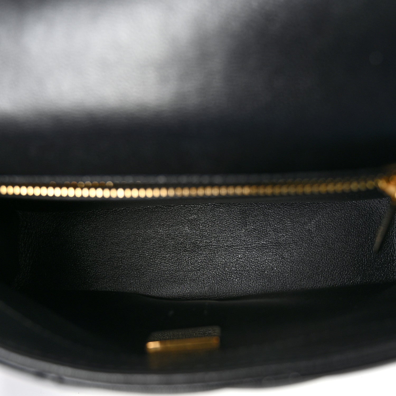 Lambskin Resin Quilted Top Handle Flap Black