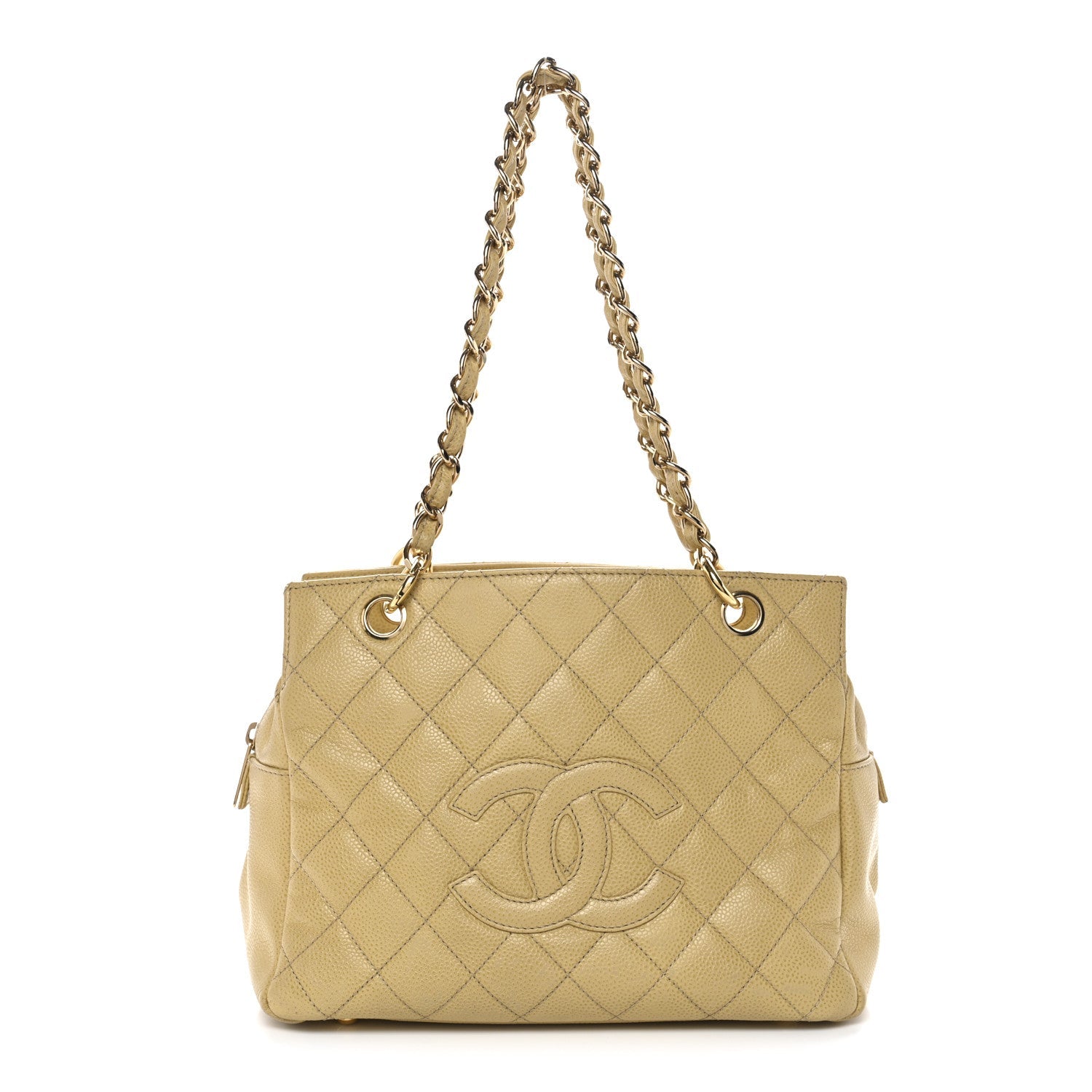 Caviar Quilted Petit Timeless Tote PTT Beige