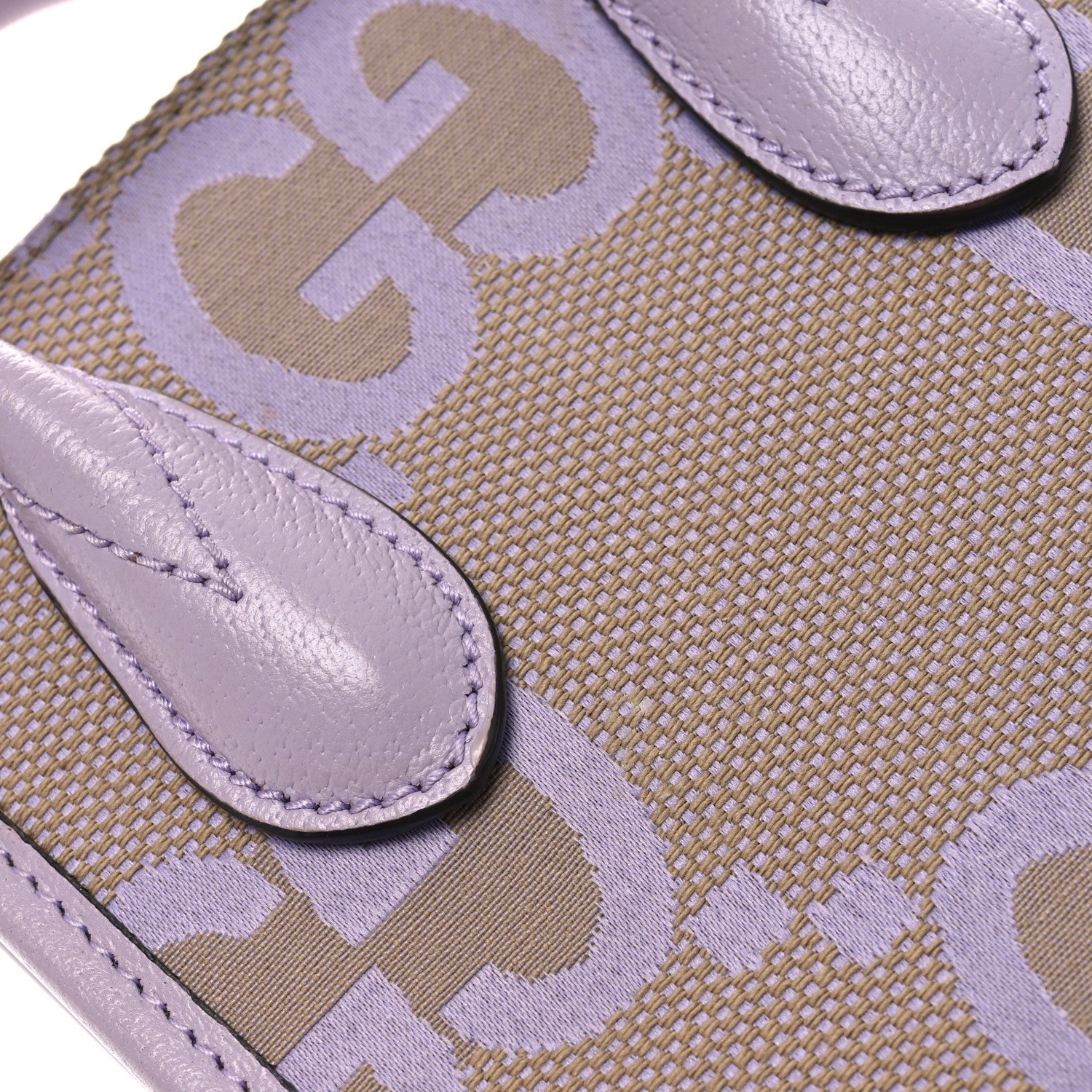 Monogram Jumbo GG Textured Dollar Calfskin Mini Tote Bag Beige Lapis
