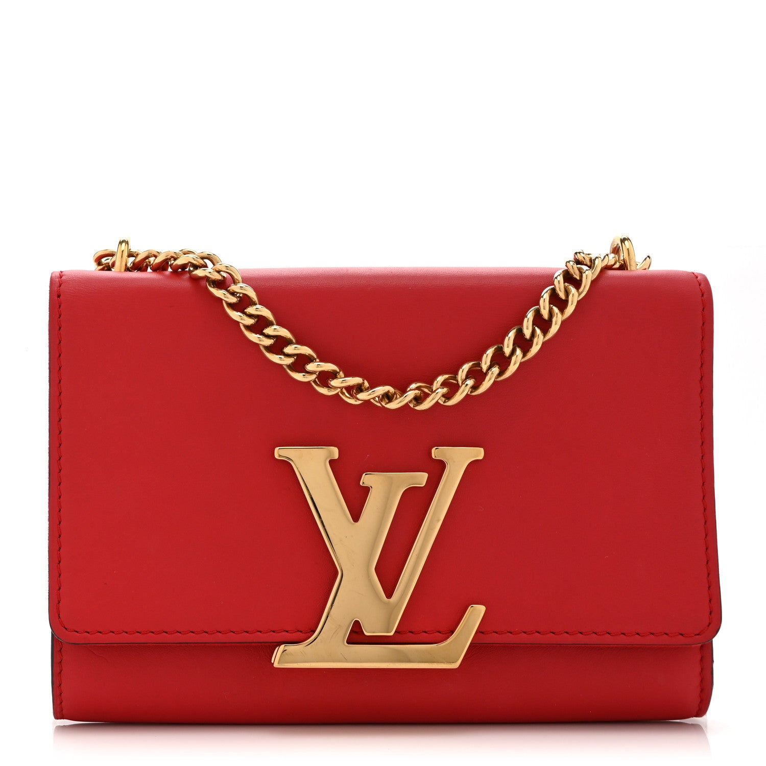 Calfskin Chain Louise MM Red