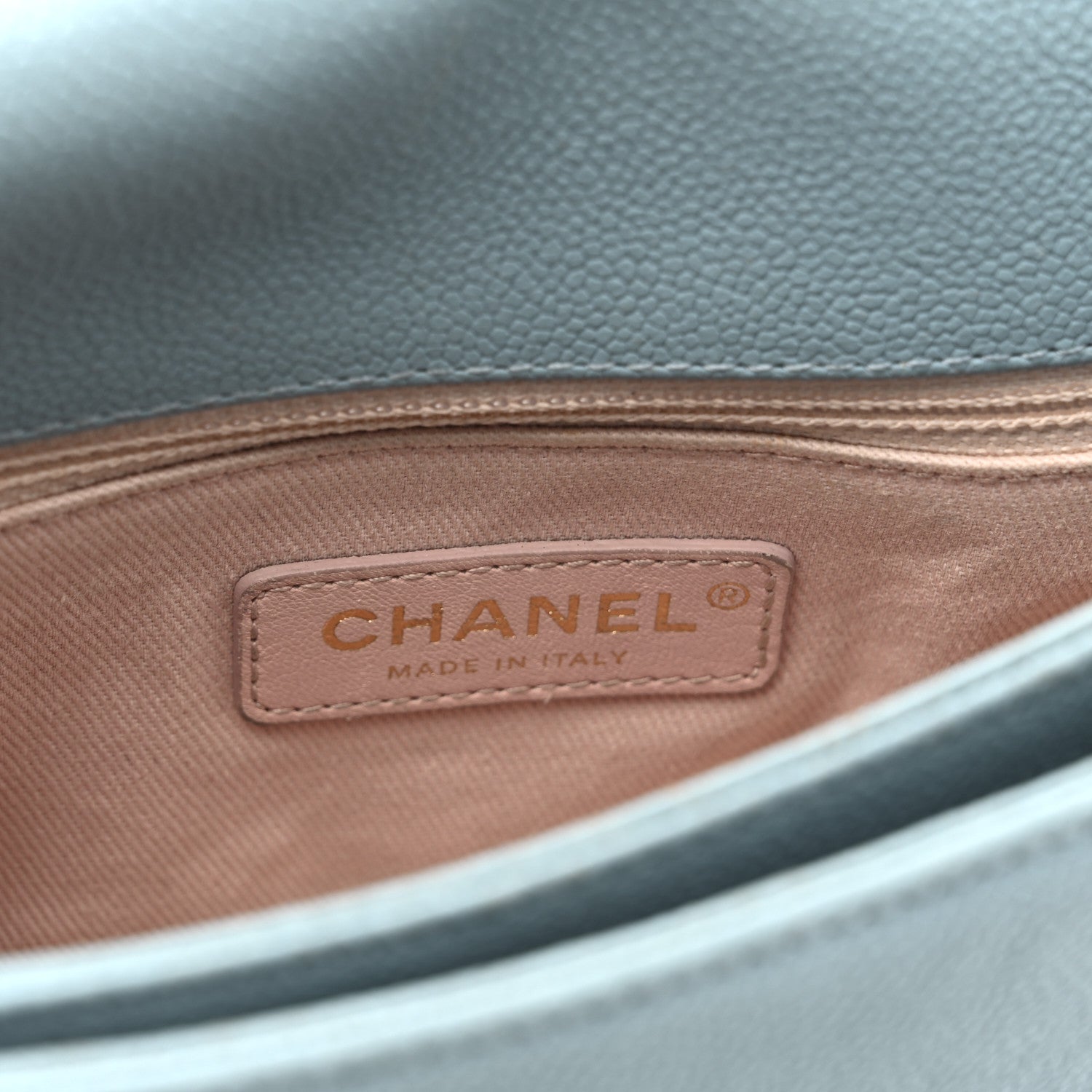 Grained Calfskin Quilted Small Cuba Top Handle Flap Blue