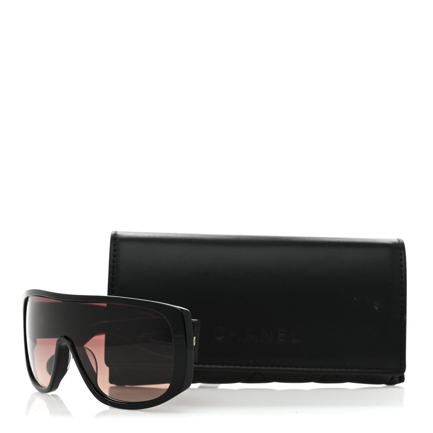 Acetate Shield Sunglasses 5495-A Black