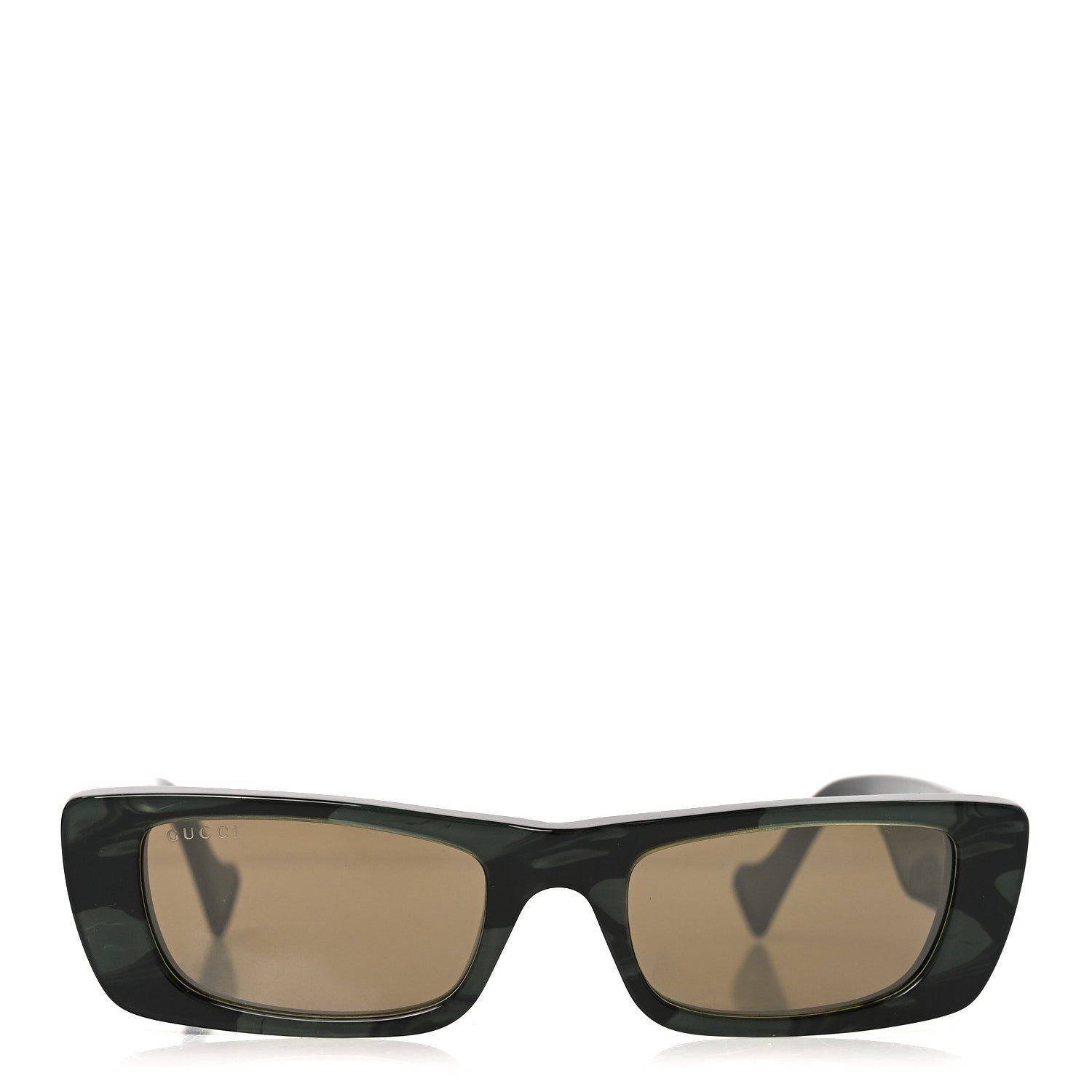 Acetate Rectangular Sunglasses GG0516S Green Bronze