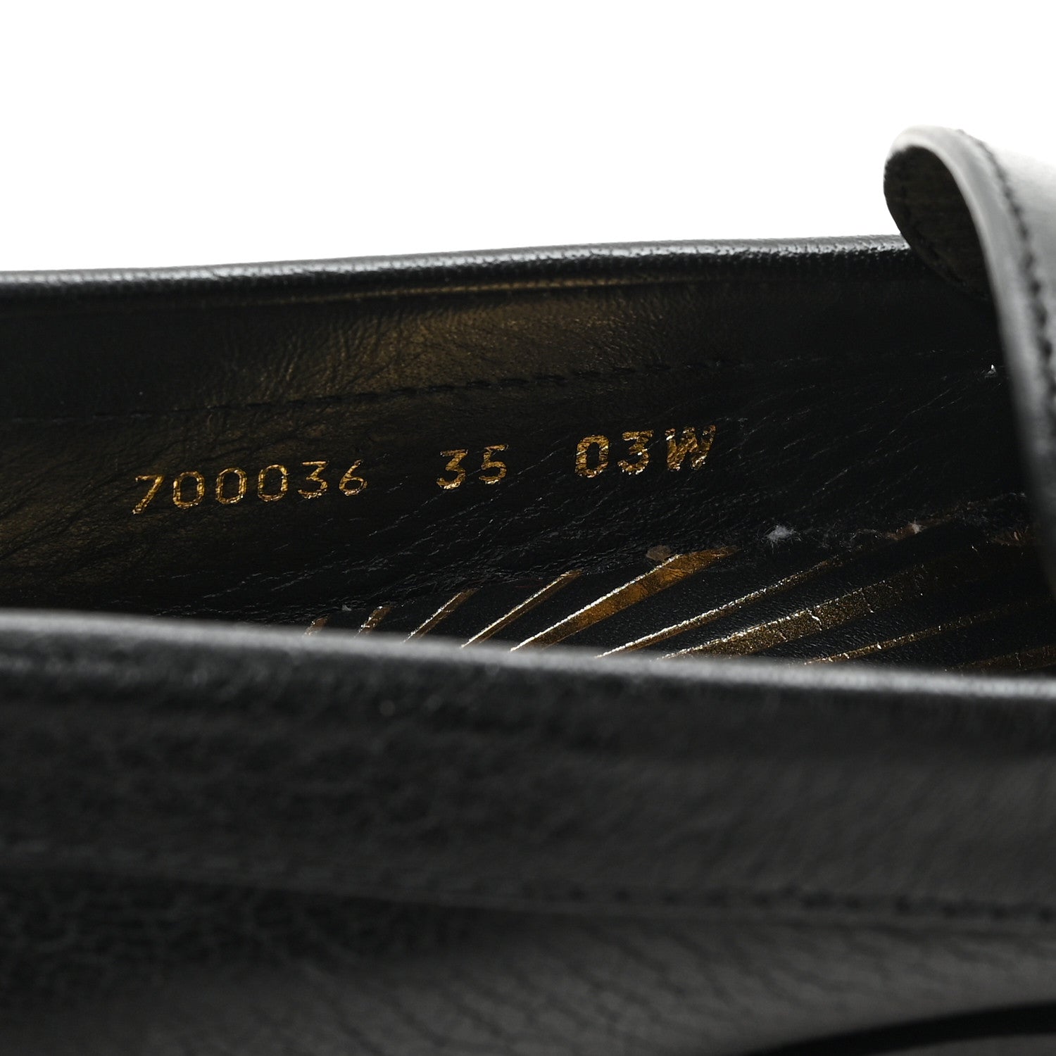 Goatskin Womens Logo 15mm Loafers 35 Black