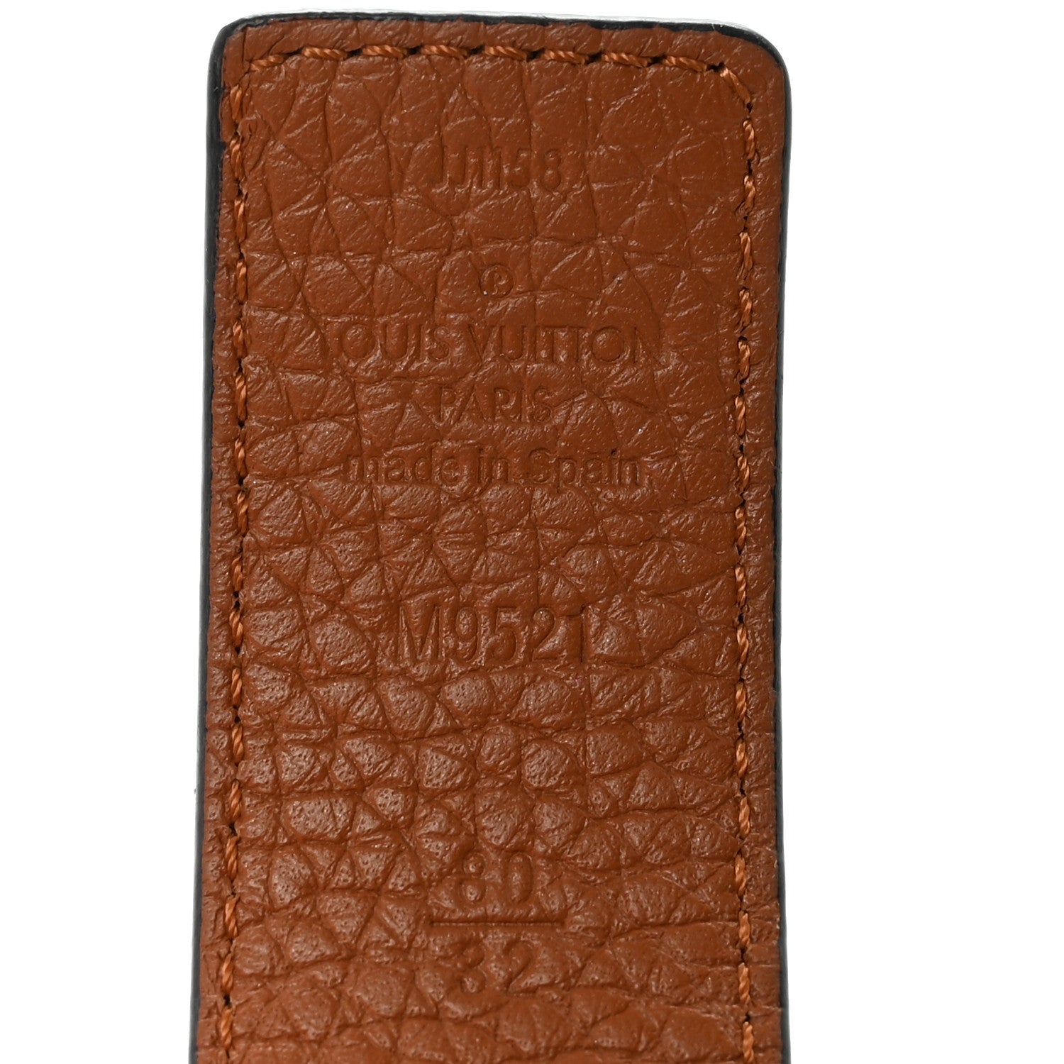 Taurillon Calfskin 30mm LV Initiales Reversible 80 32 Belt Black