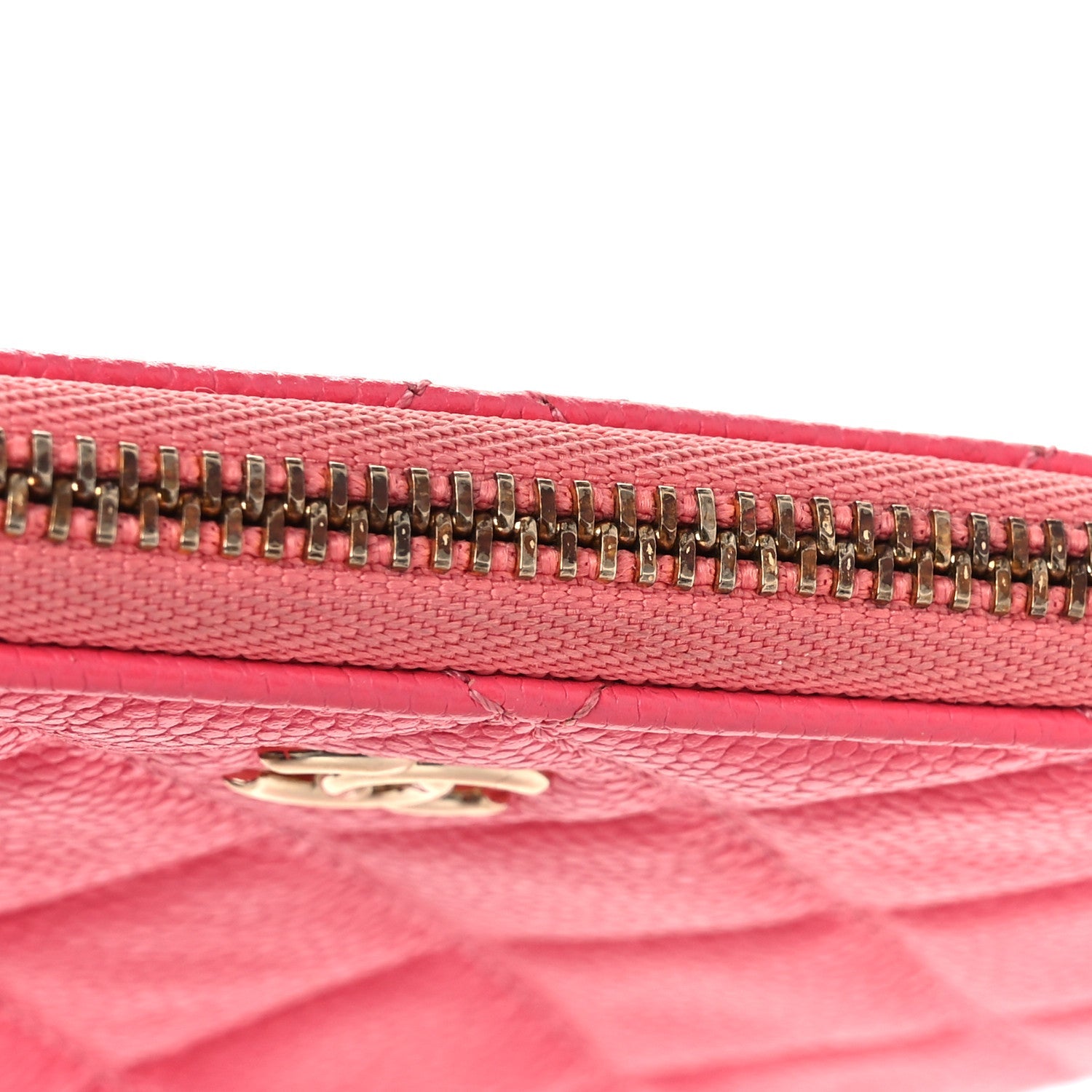 Caviar Quilted Small Cosmetic Case Pink
