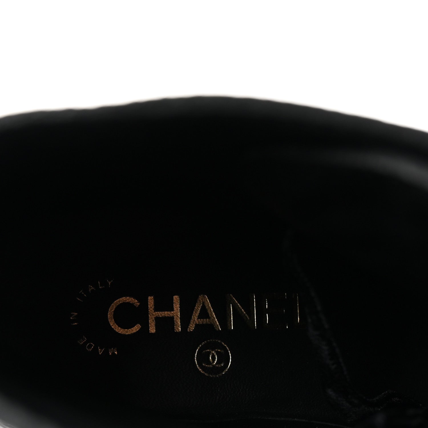 Shiny Calfskin Velvet Pearl Combat Short Boots 37 Black