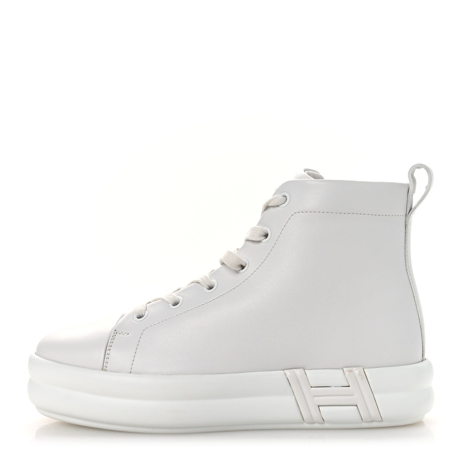 Calfskin Womens Happiness High Top Sneakers 36.5 White