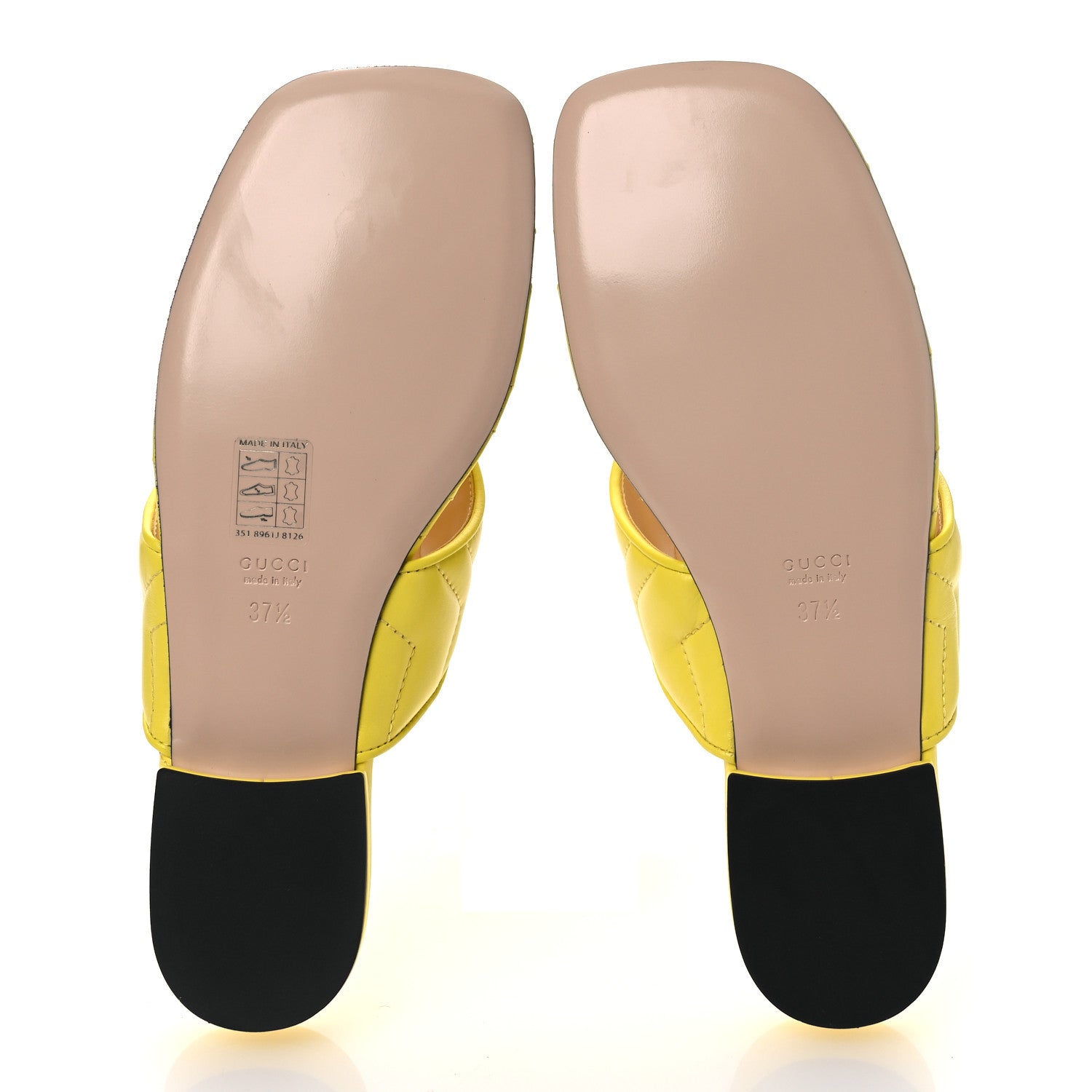 Nappa Charlotte Double G Marmont Thong Sandals 37.5 Acid Lime
