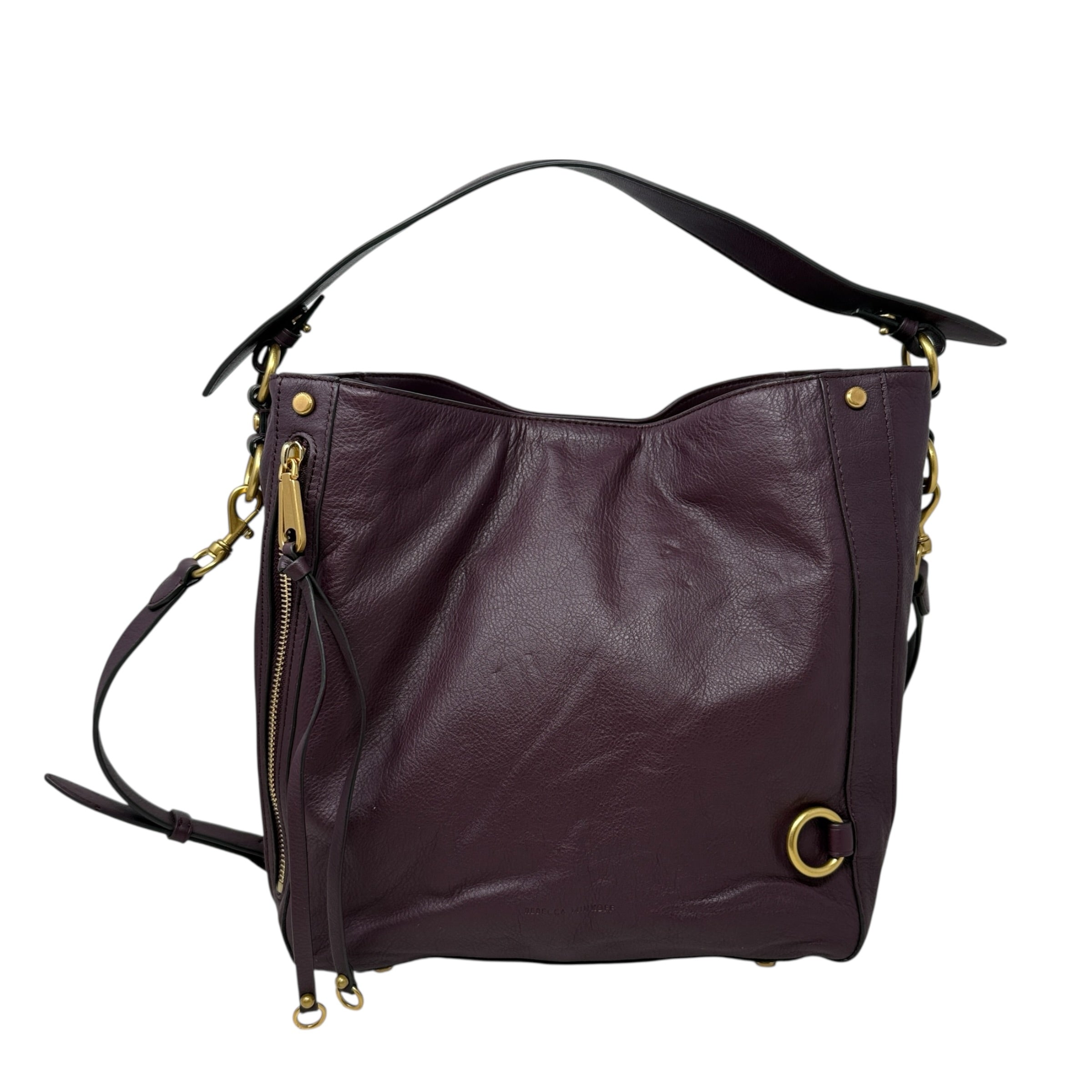 M.A.B. Leather Hobo In Malbec Designer By Rebecca Minkoff, Size: Medium