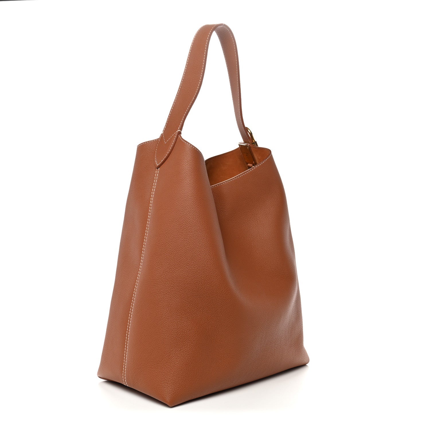 Grained Calfskin Low Key Hobo MM Cognac