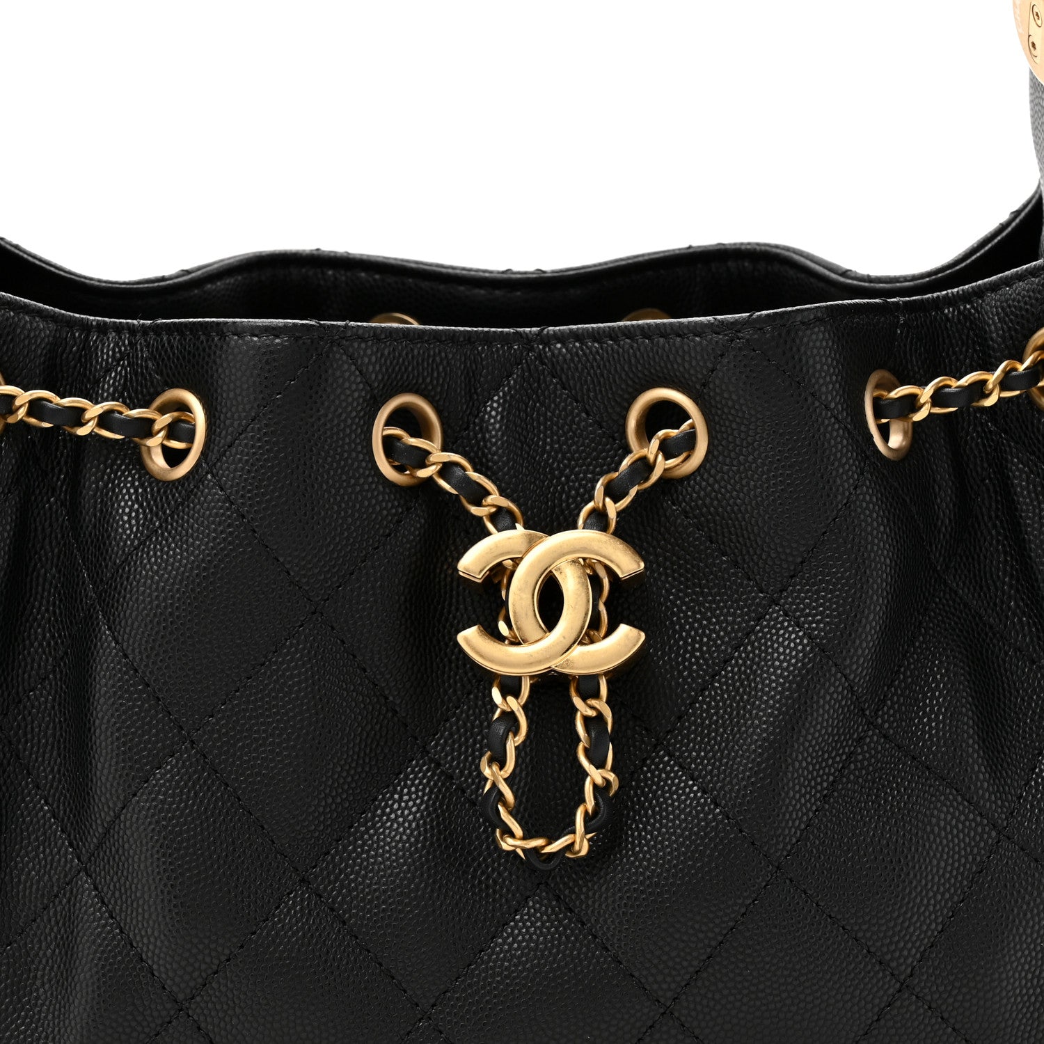 Caviar Quilted Mini Chanel 25 Handbag Black