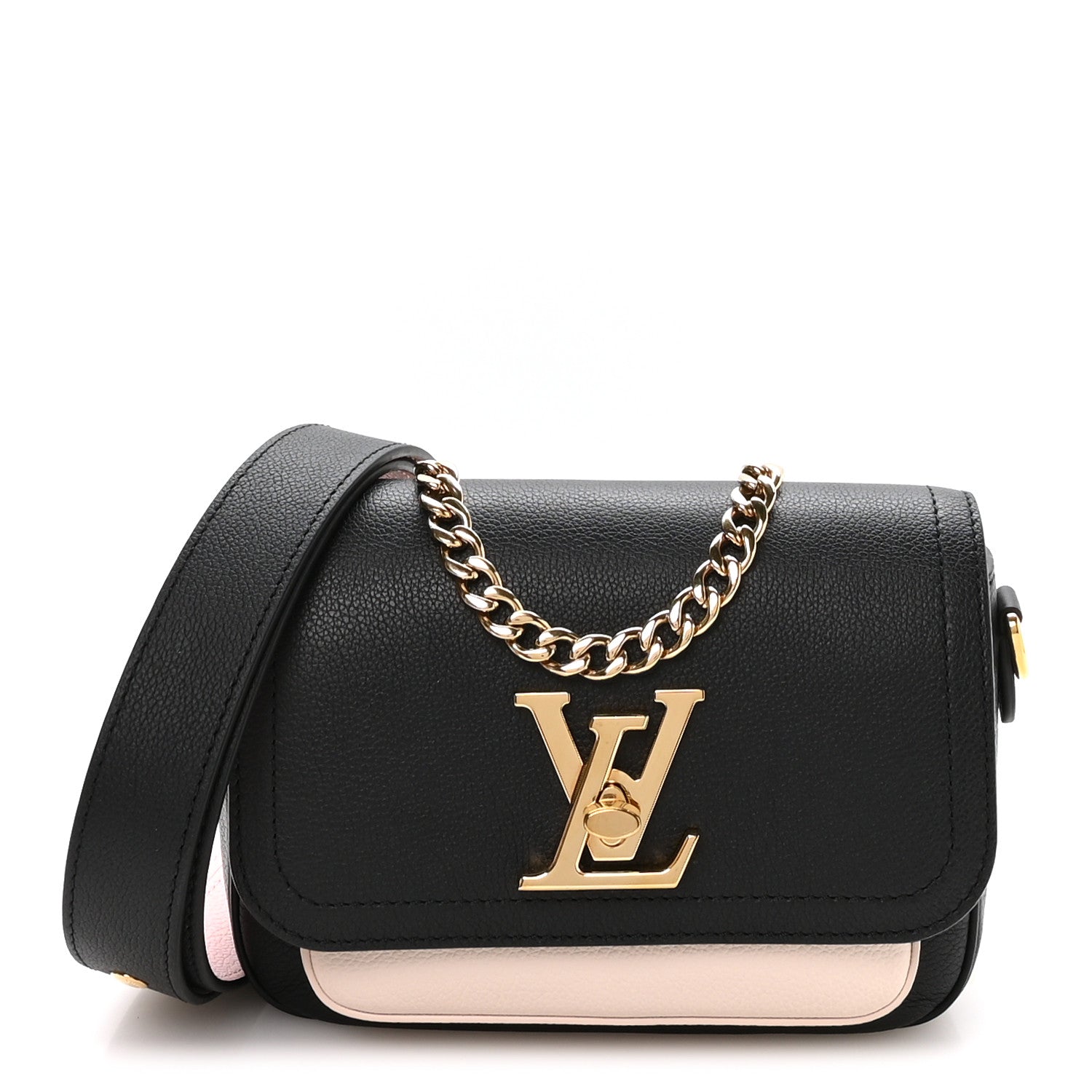 Grained Calfskin Lockme Tender Black