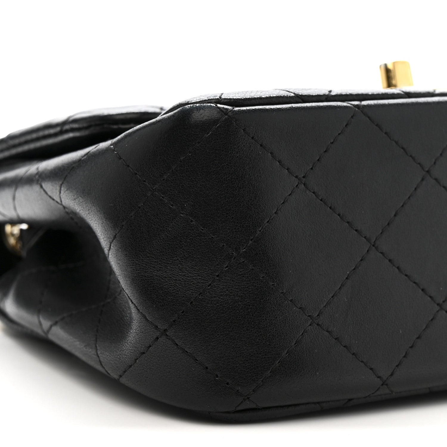 Lambskin Quilted Mini Square Flap Black