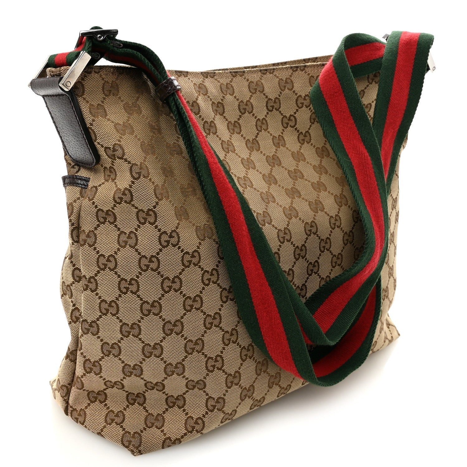 Monogram Web Medium Flat Messenger Bag Brown