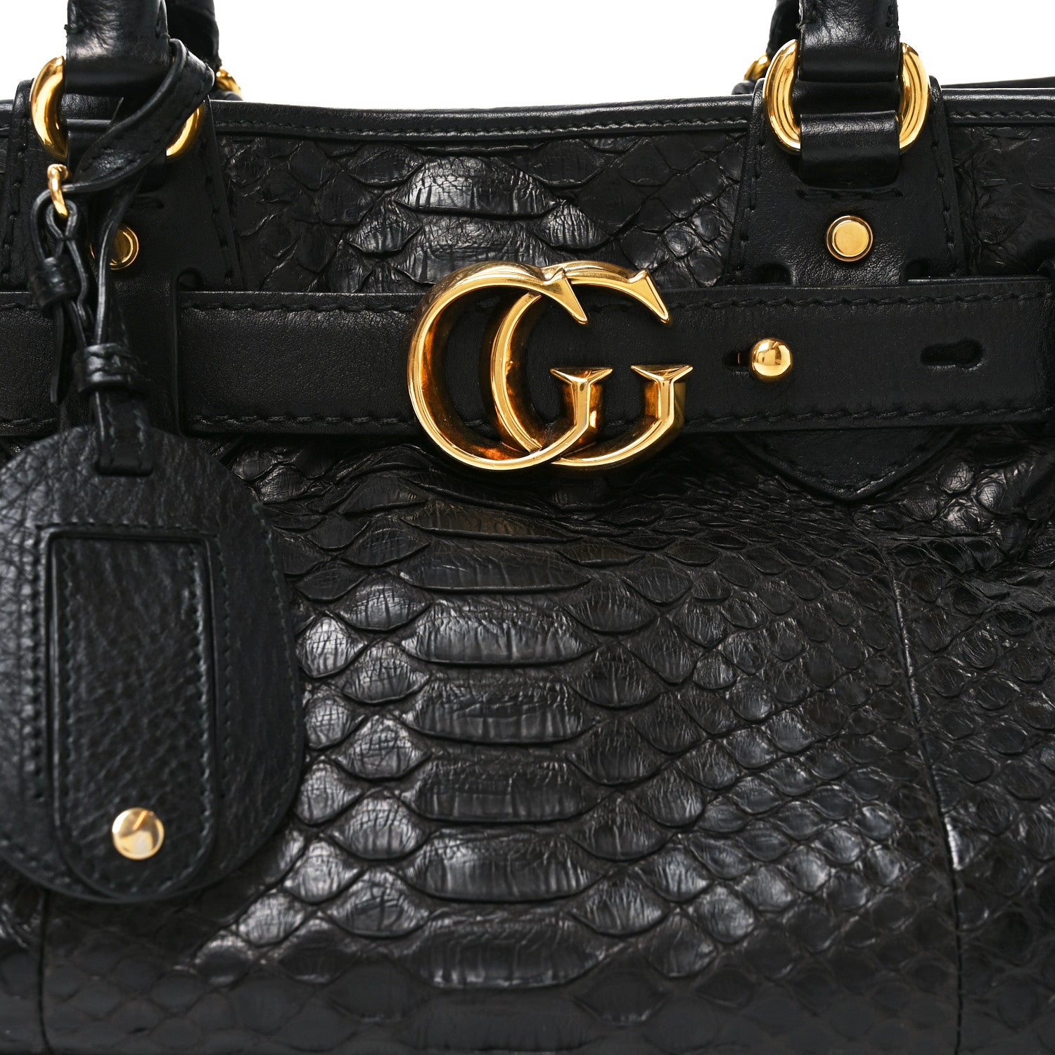 Snakeskin Medium GG Running Tote Black